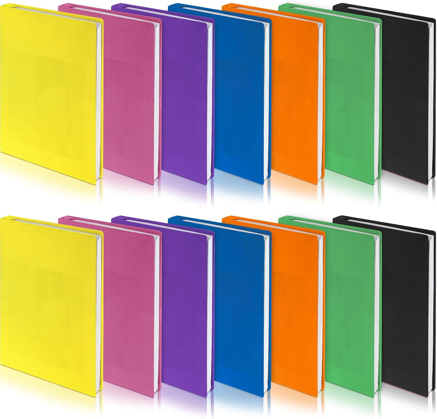 Sherr 14 Pcs Stretchable Book Covers 14.5 x 9 Inch Book Covers Stretchy Durable Book Protector Washable Reusable Textbooks Book Cloth for Classroom Most Hardcover Book About 9 x 12 Inch (Bright Color)