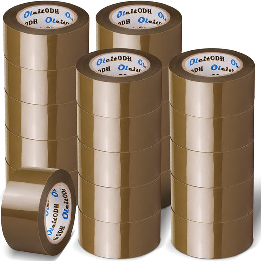 36 Rolls Brown Packing Tape with Dispenser, 1.88" X 60 yd Shipping Tape Bulk, Total 2160 yards, 2.6 mil, 3" Core, Tan Packing Tape Refills, Carton Sealing Tape for Moving Boxes, Package, Mailing