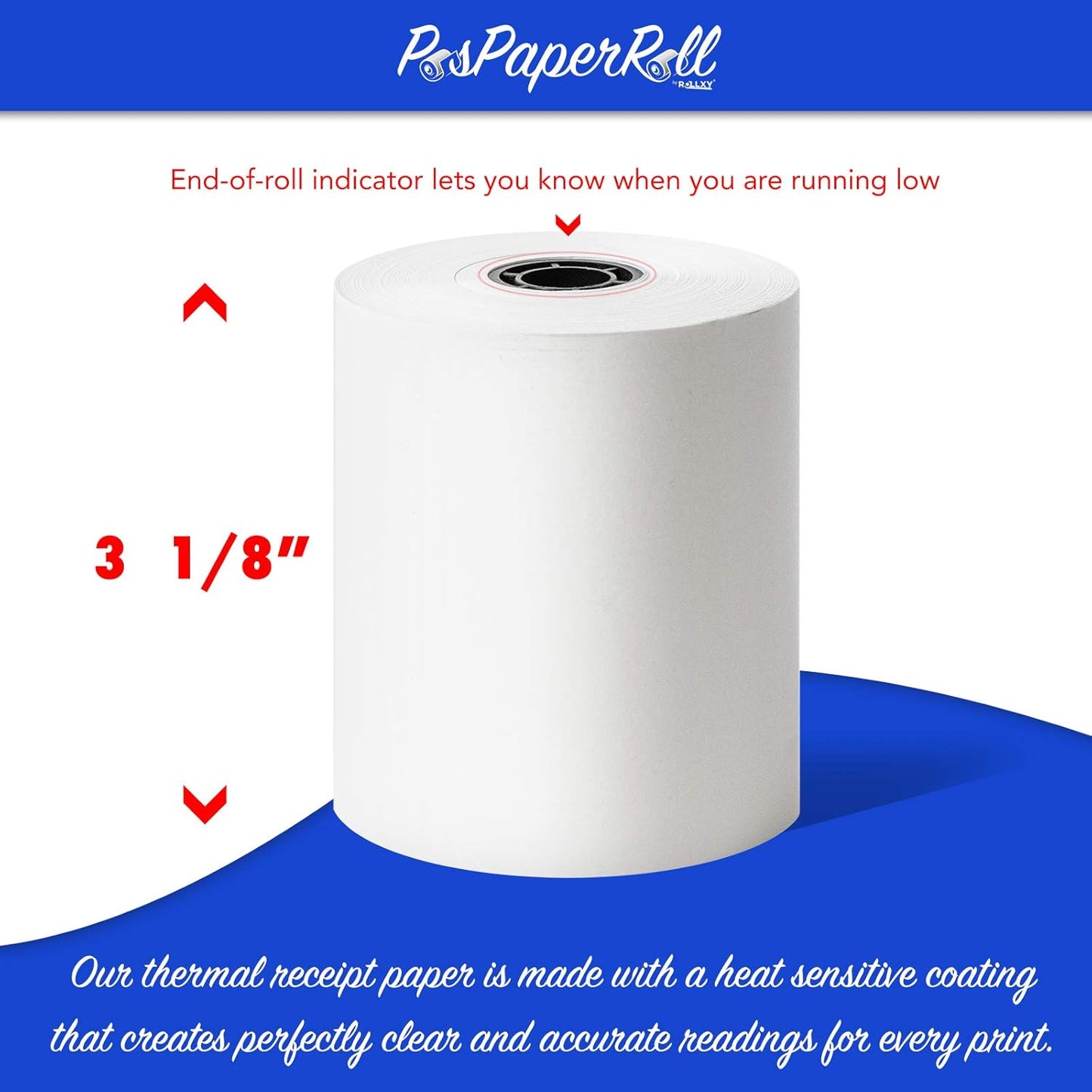 3 1/8 x 230 Thermal Paper Receipt Rolls (50 GSM - Solid Core) Fits All POS Cash Registers Printers, Clover Square Stations, Star Micronics SCP700, TSP100 BPA Free - Premium Grade (200 Rolls)