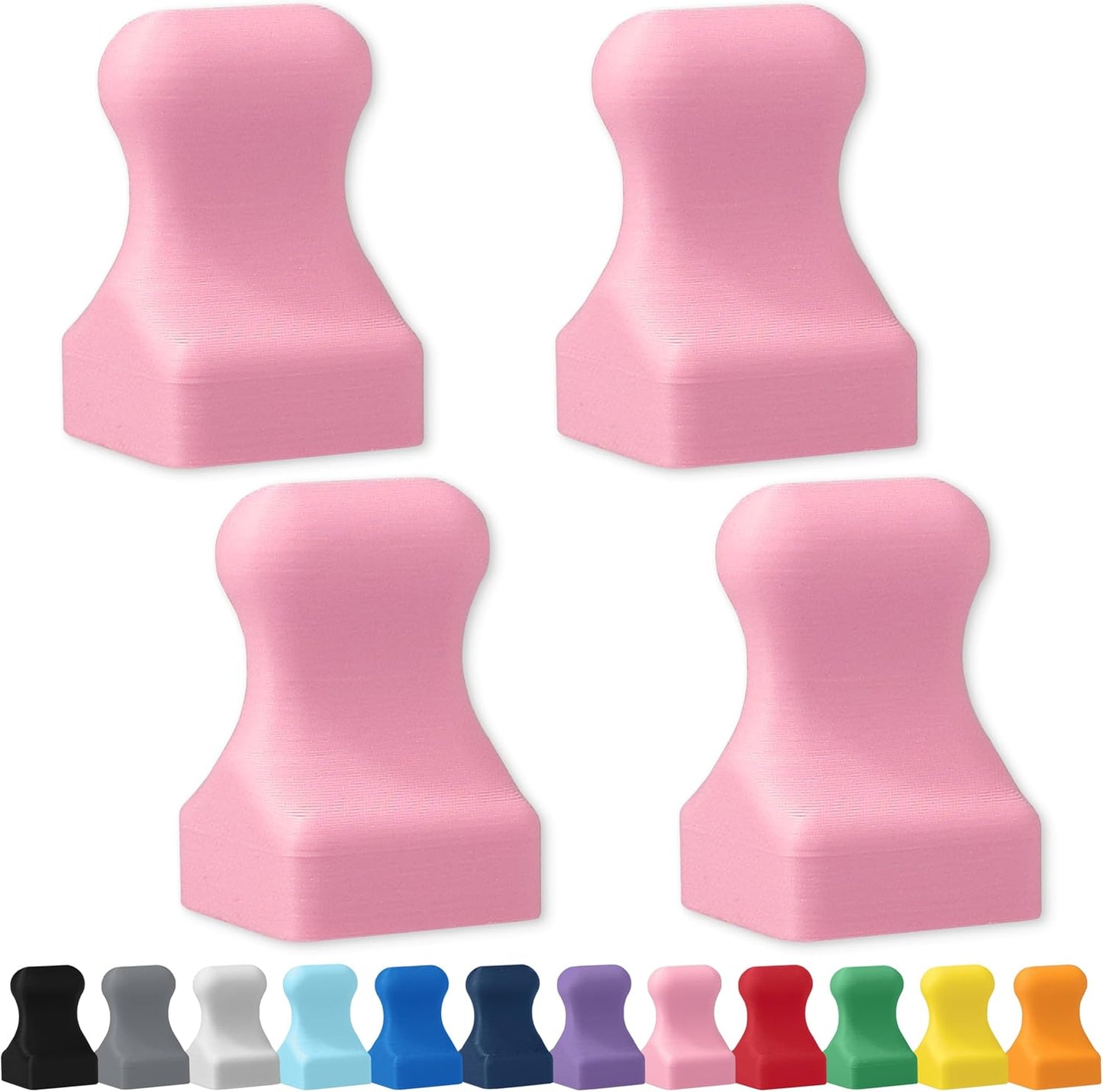 Glassboard Studio MiniPawn Magnet - Strong Neodymium Rare Earth Magnets for Fridge, Whiteboard, Locker & Magnetic Glassboards - Ideal for Crafting & Office Use - Strong Fridge Magnets (Blush Pink, 4)