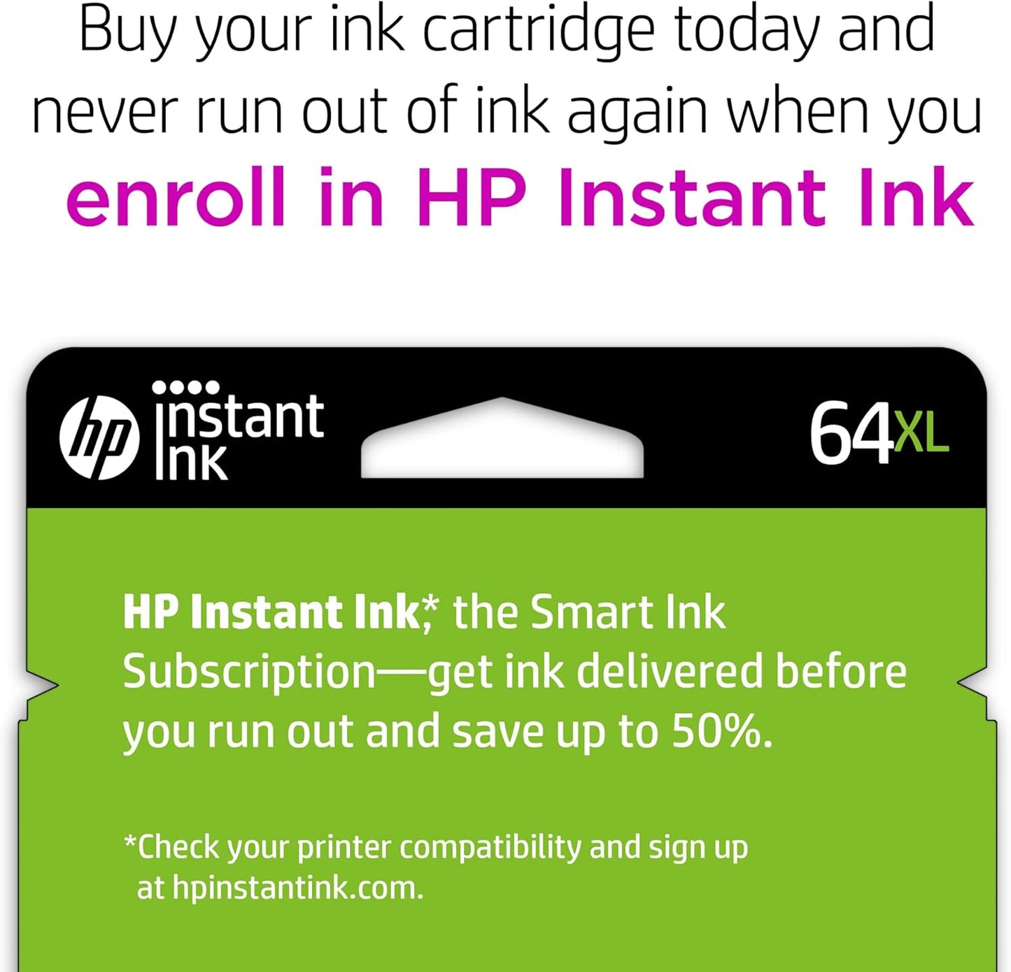 HP 64XL Tri-color High-yield Ink Cartridge for HP Printers | Works with Printer Series: ENVY Inspire 7950e; ENVY Photo 6200, 7100, 7800; Tango | Eligible for Instant Ink | N9J91AN