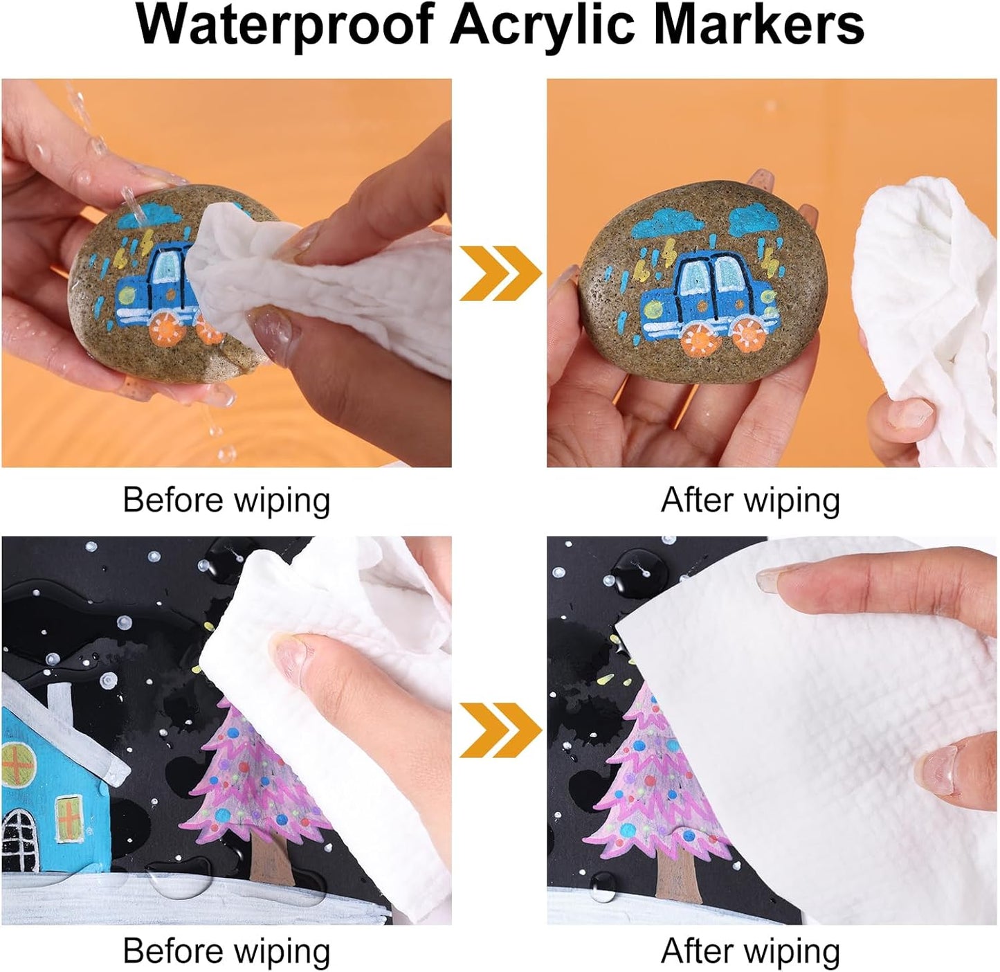 120 Colors Waterproof Dual Tip Acrylic Paint Pens, Dot & Fine Tip Premium Coloring Drawing Markers Set for Wood, Rock, Canvas, Glass, Ceramic Surfaces and DIY Crafts Making Art Supplies