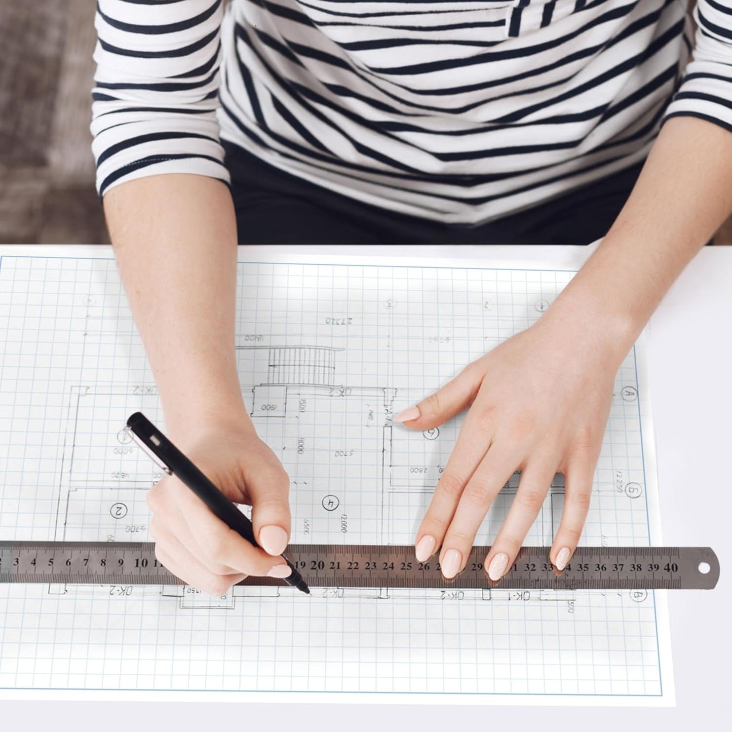 Graph Paper Pad for Blueprint Drawings, Drafting, Engineering Drawing, and Planning - Graph Paper 8.5x11 Blueprint Quadrille Grid Paper Pads with Blue Lines, High Brightness 50 Sheets (5-Pack)