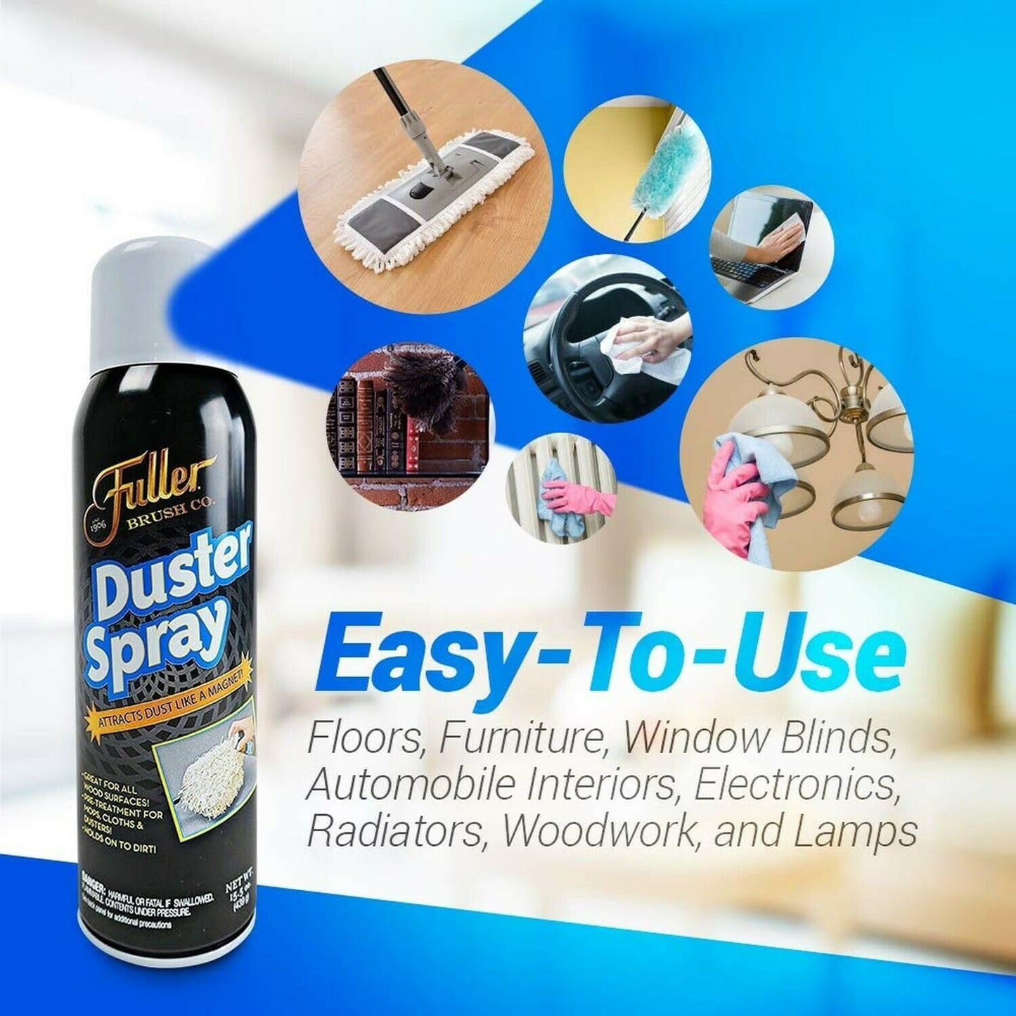 Fuller Brush Duster Sprays with Fuller Brush Dust Grabbing Microfiber Cloths Bundle