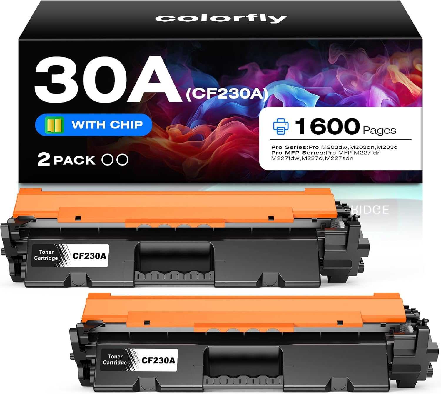 30A Toner Cartridge CF230A Replacement for HP 30A CF230A 30X CF230X Compatible with Pro MFP M227fdw M203dw M227fdn M203dn M227sdn M203d M227 M203 Series Printer