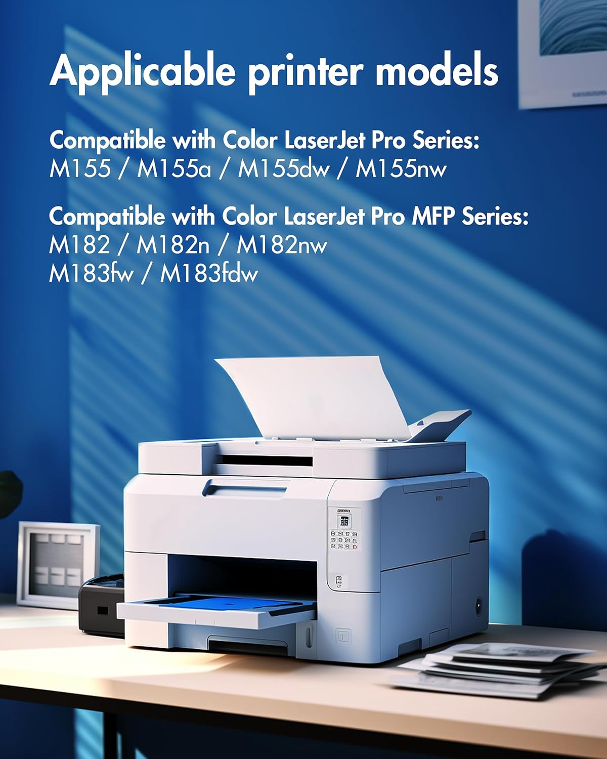 215A Toner Cartridges 4 Pack (with Chip) - Replacement for HP 215A Toner Cartridges, Works with HP Color Laser Jet Pro MFP M183fw M182nw M182n M182nw M155a M155dw Printer | W2310A W2311A W2312A W2313A