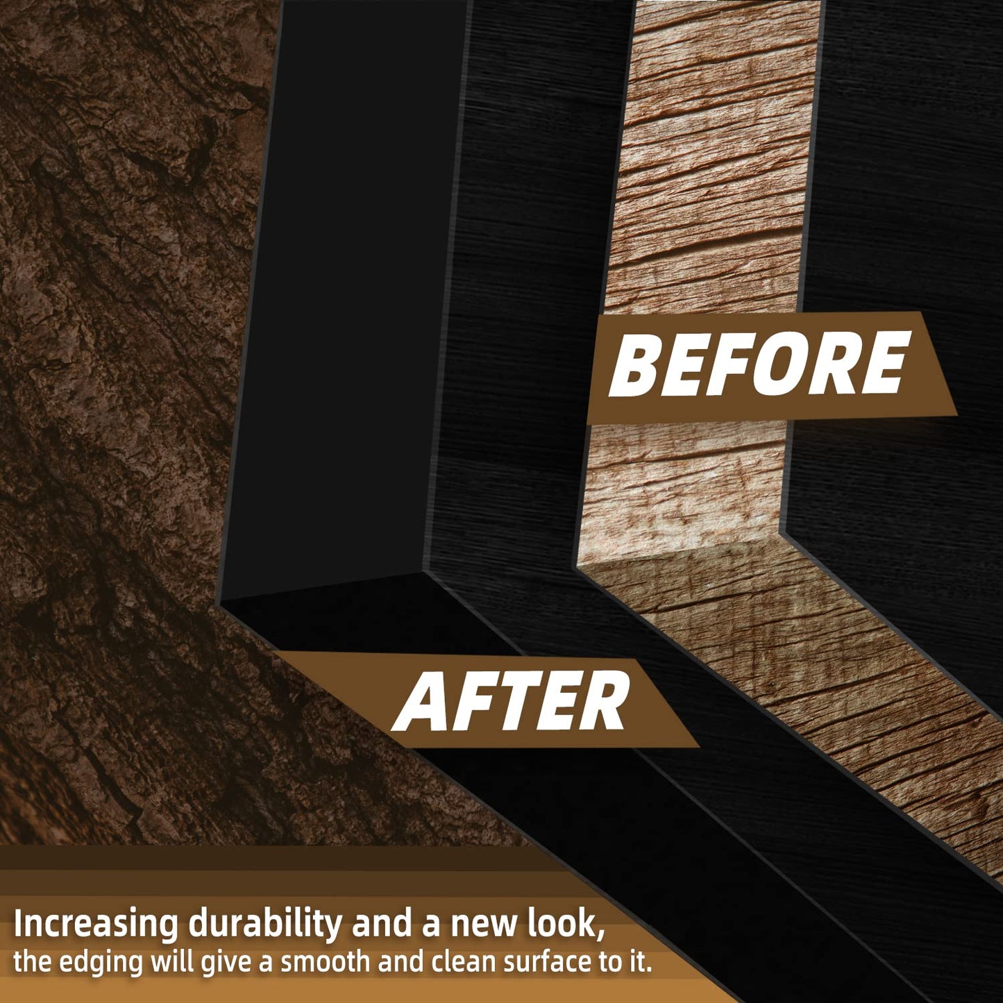 GSCIT Club Black Edge Banding, 3/4 inch x 25ft Melamine Edge Banding with Hot Melt Adhesive Pre-glued Edge Banding Flexible Edging for Plywood Cabinet Furniture