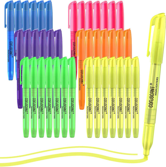 Highlighter - 36 pack color highlighter, color transparent visible fluorescent pen shell, wide chisel point mark, fluorescent pen, school, office