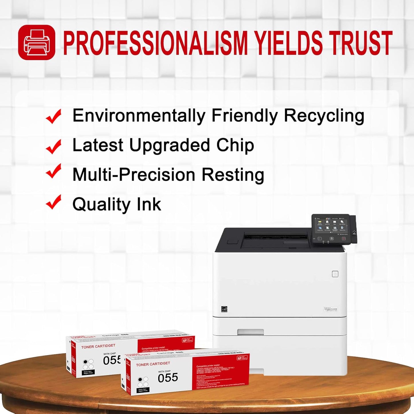 2 Pack 055 3016C001 Black Toner Cartridge: Compatible CRG-055 Replacement for Canon i-SENSYS LBP660 MF740 Series ImageClass LBP660C LBP664Cdw LBP664Cx MF740C MF741Cdw MF743Cdw MF746Cdw Series Printer