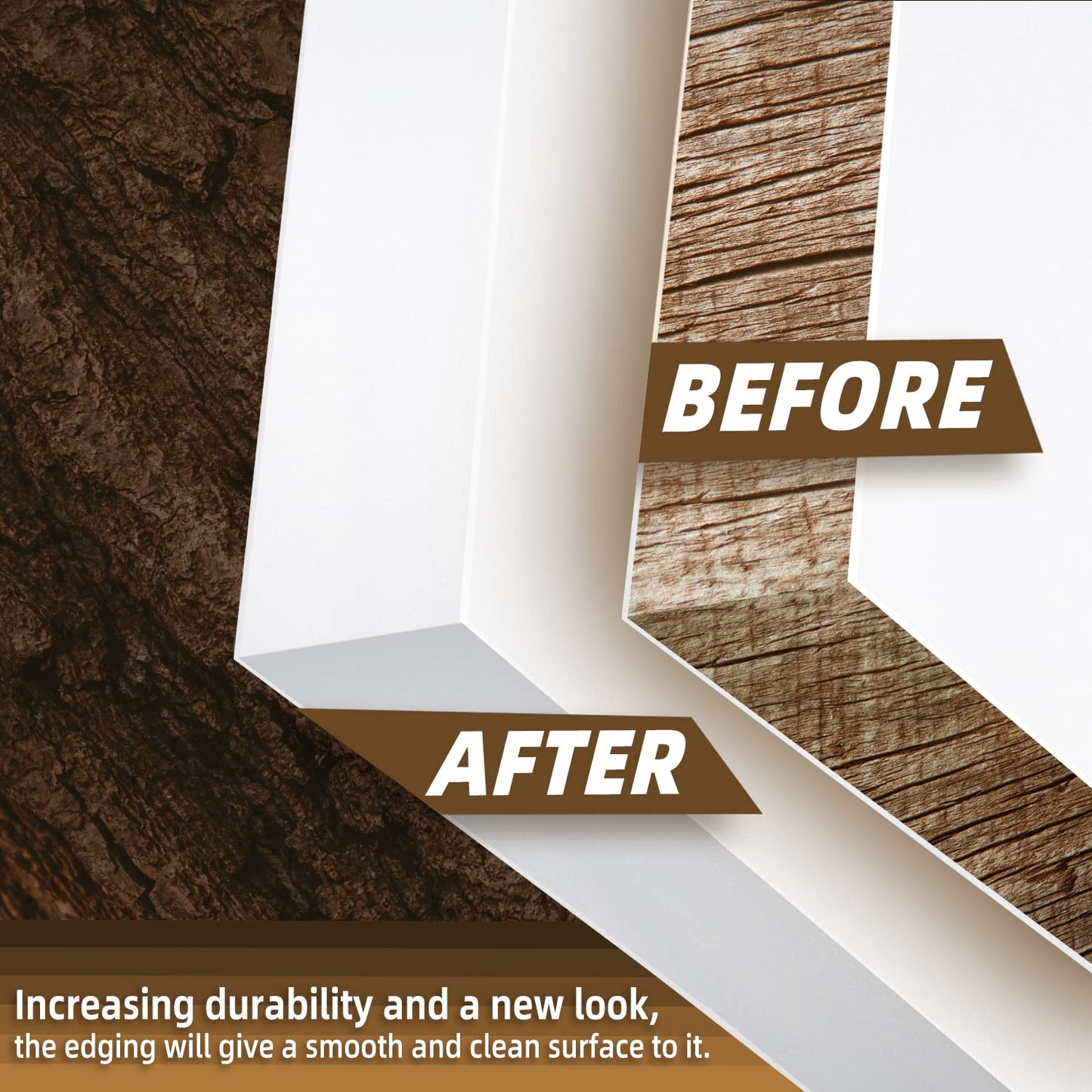 GSCIT Club White Melamine Edge Banding, 5/8 inch x 50ft Edge Banding with Hot Melt Adhesive Pre-glued Cabinet Edge Banding Flexible White Veneer Edging for Plywood