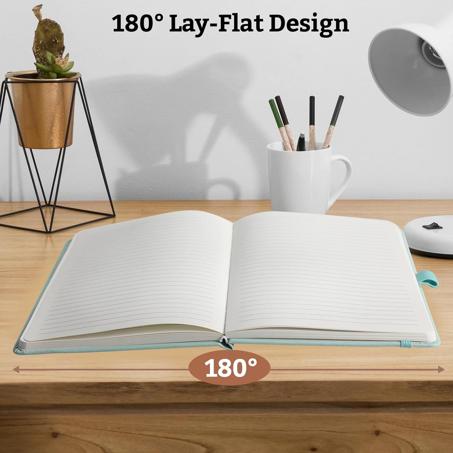 Hardcover Lined Bullet Dotted Journal Notebook, A5 140 192 Pages 100 120Gsm Paper College ruled for School,Work,Travel,and Daily Planning，5.7''*8.3'' (2, Light Green, A5 Lined)