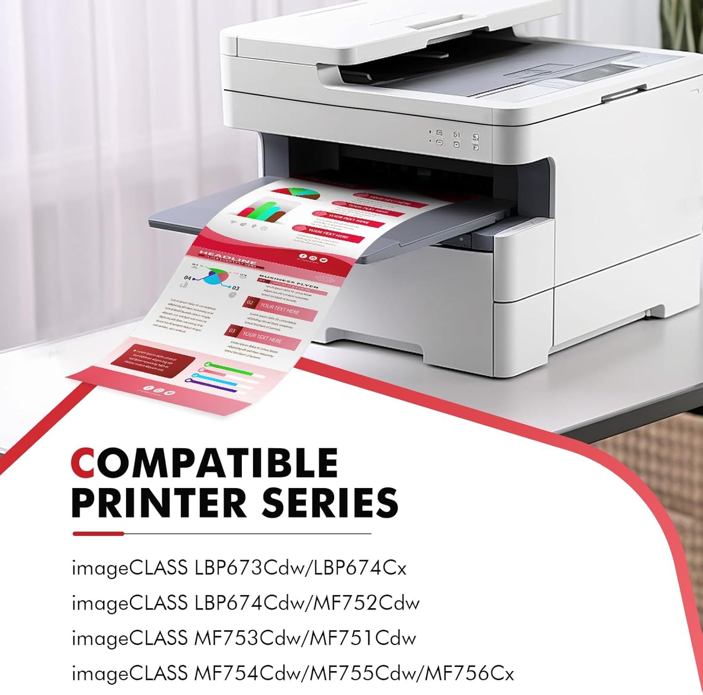 069 Toner Cartridge Set 069H MF753Cdw Compatible Replacement for Canon 069 069H Toner Cartridge for Canon imageCLASS MF753Cdw MF751Cdw LBP674Cdw Printer Ink Black Cyan Yellow Magenta 4 Pack