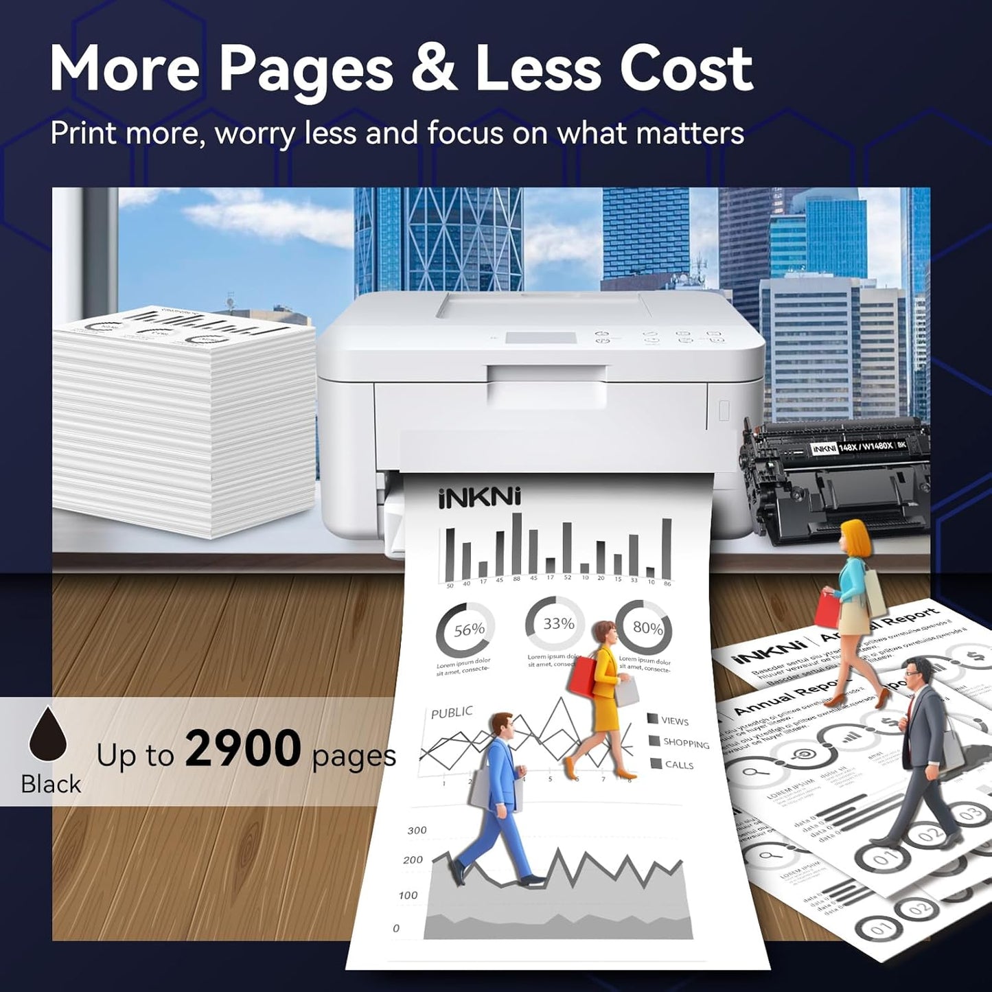 148X Black High Yield Toner Cartridge - with Chip Compatible Replacement for HP 148X 148A W1480X W1480A for HP Laserjet Pro MFP 4101fdw 4001dn 4001n 4101fdn 4001dw Printer for Office Work - 2 Pack