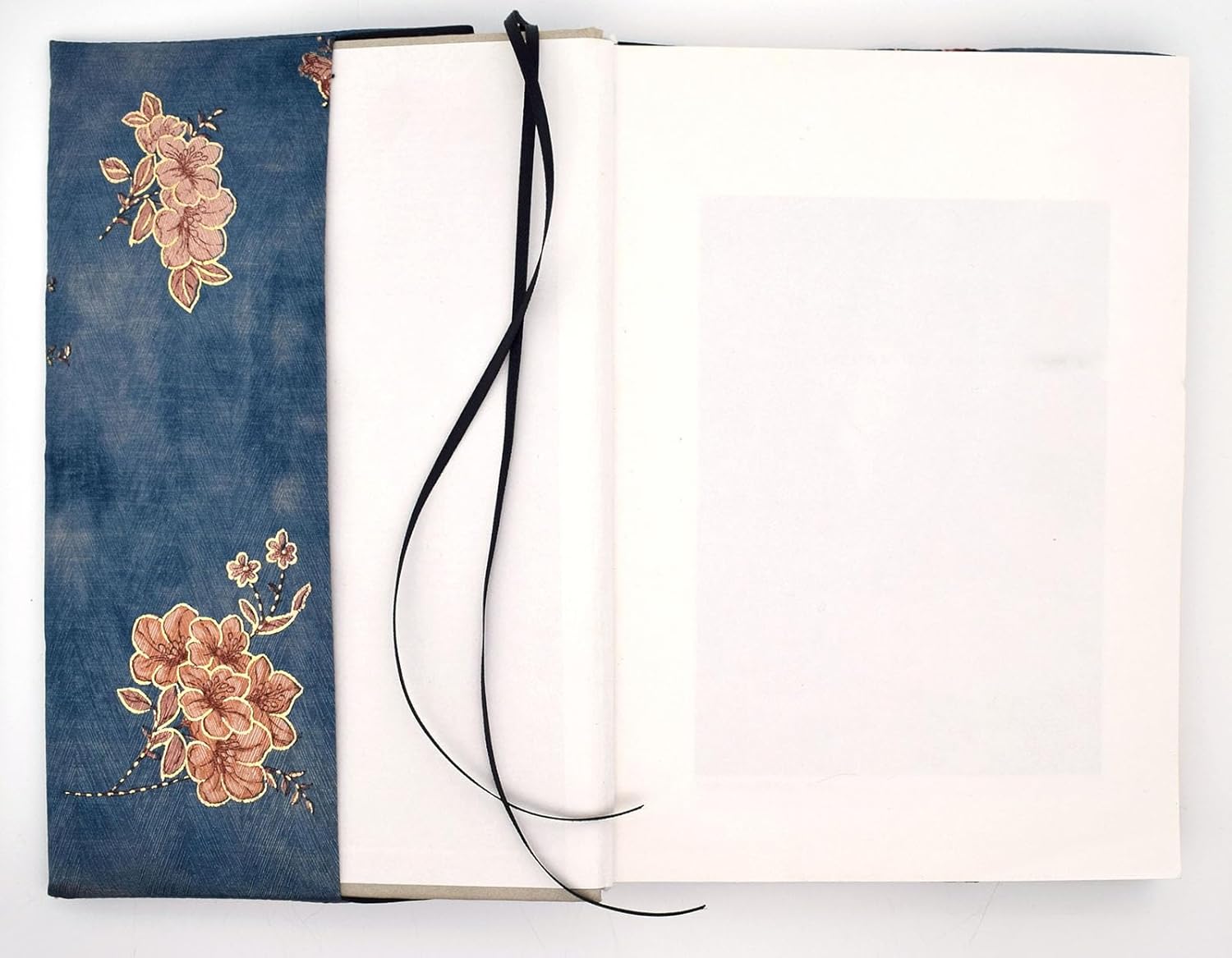 BLBMH Book Covers for Paperbacks Fit for 5.5x8.5 inch Adjustable Book Jacket Cover for Women Over 15 Soft Cloth Protector for Bible Novels Notebook Journal Book Lovers Gifts - Flower 3 Blue 8.5in