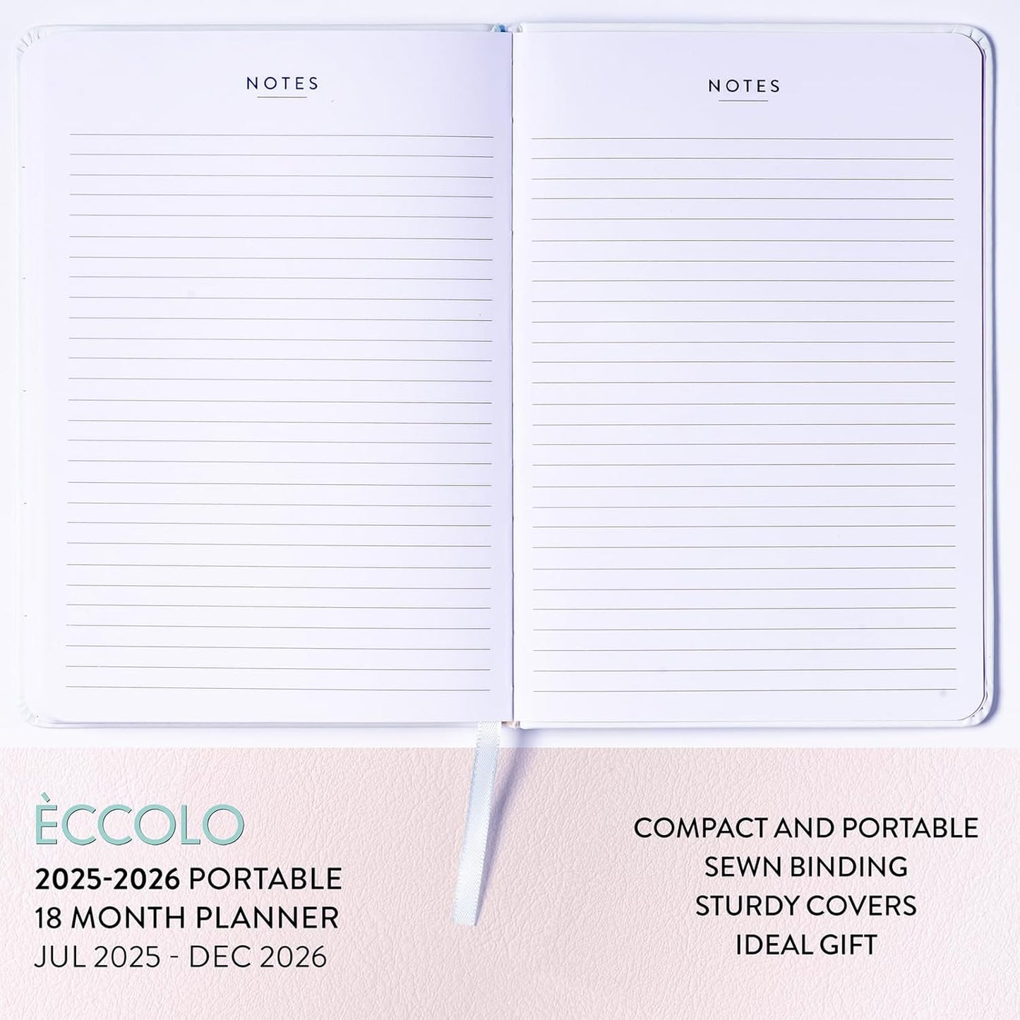 2025-2026 Eccolo 18 Month Bound Planner, Monthly & Weekly Pages (5.25 x 7.75" - July 2025 - Dec 2026 - Dogs)