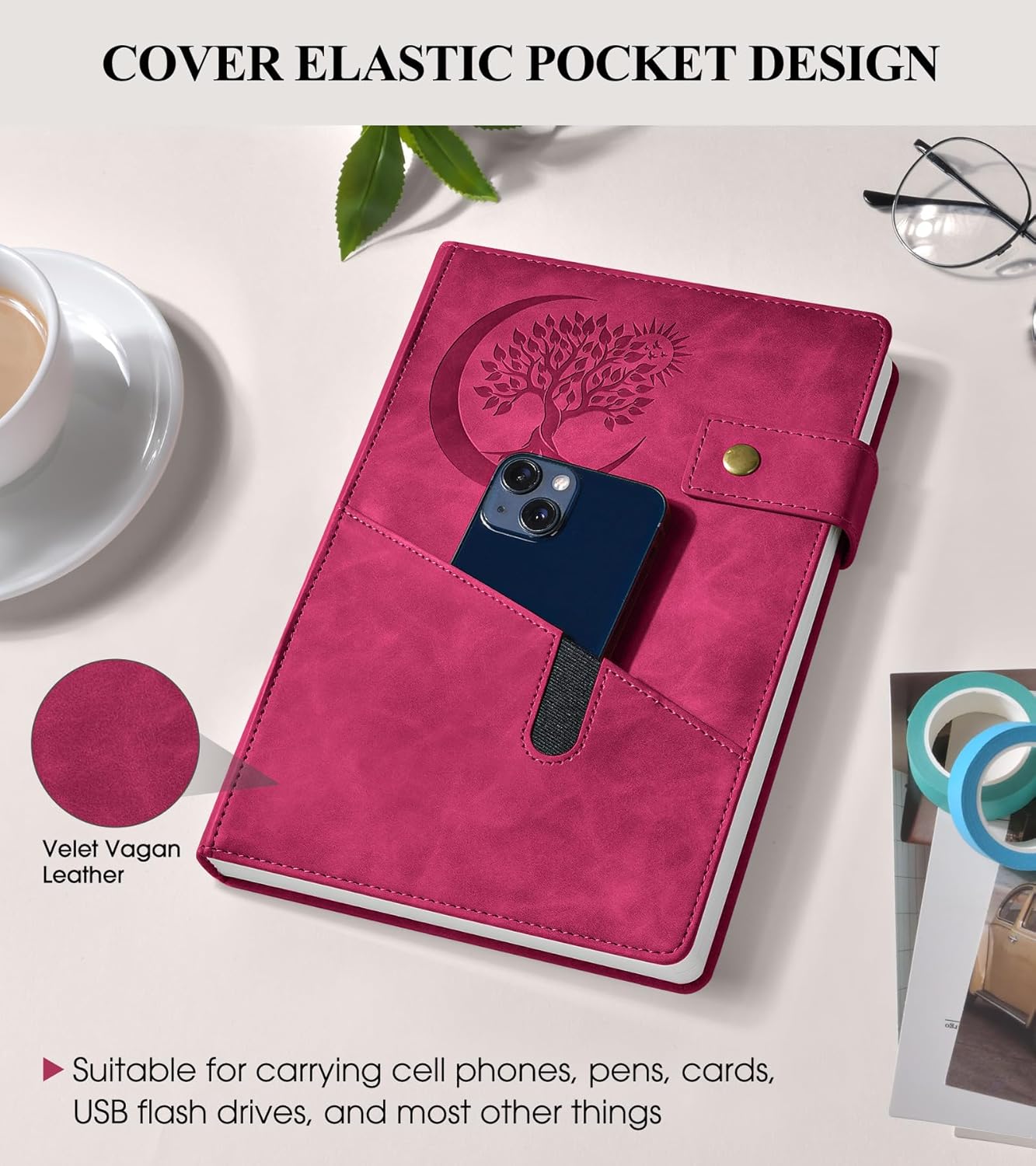 365 Page Thick Lined Journal Notebook for Men Women, B5 Large Leather Journals for Writing, Hardcover Notebooks for Work, School, Note Taking, Business, Travel Diary, College Ruled 7.6" x 10"