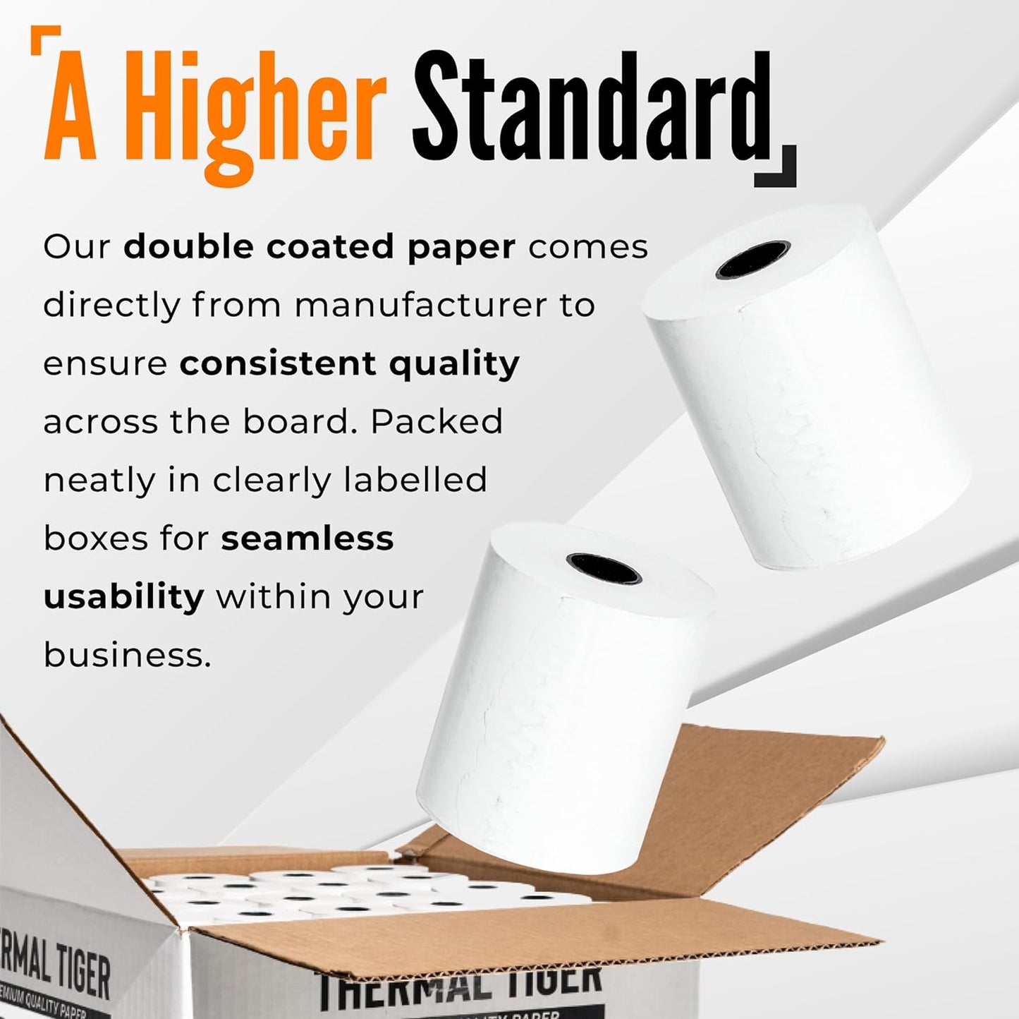 2 1/4 X 200 Thermal Paper Rolls (50 Rolls/Box) – BPA-Free Rolls for POS Systems, Cash Registers & Credit Card Machines