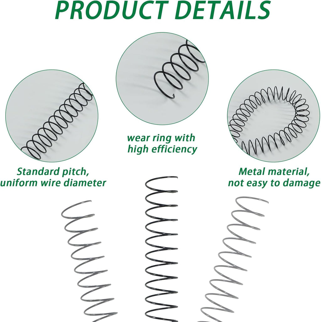 RAYSON 19mm Wire Spiral Coil Binding, 3:1 Pitch, 3/4" Metal Spiral Binding Coil 160 Sheets Capacity, Black Color & Pack of 50