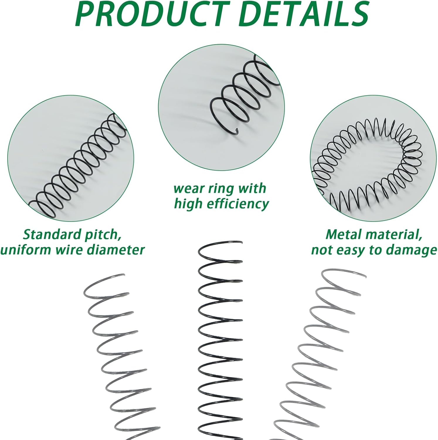 RAYSON 19mm Wire Spiral Coil Binding, 3:1 Pitch, 3/4" Metal Spiral Binding Coil 160 Sheets Capacity, Black Color & Pack of 50