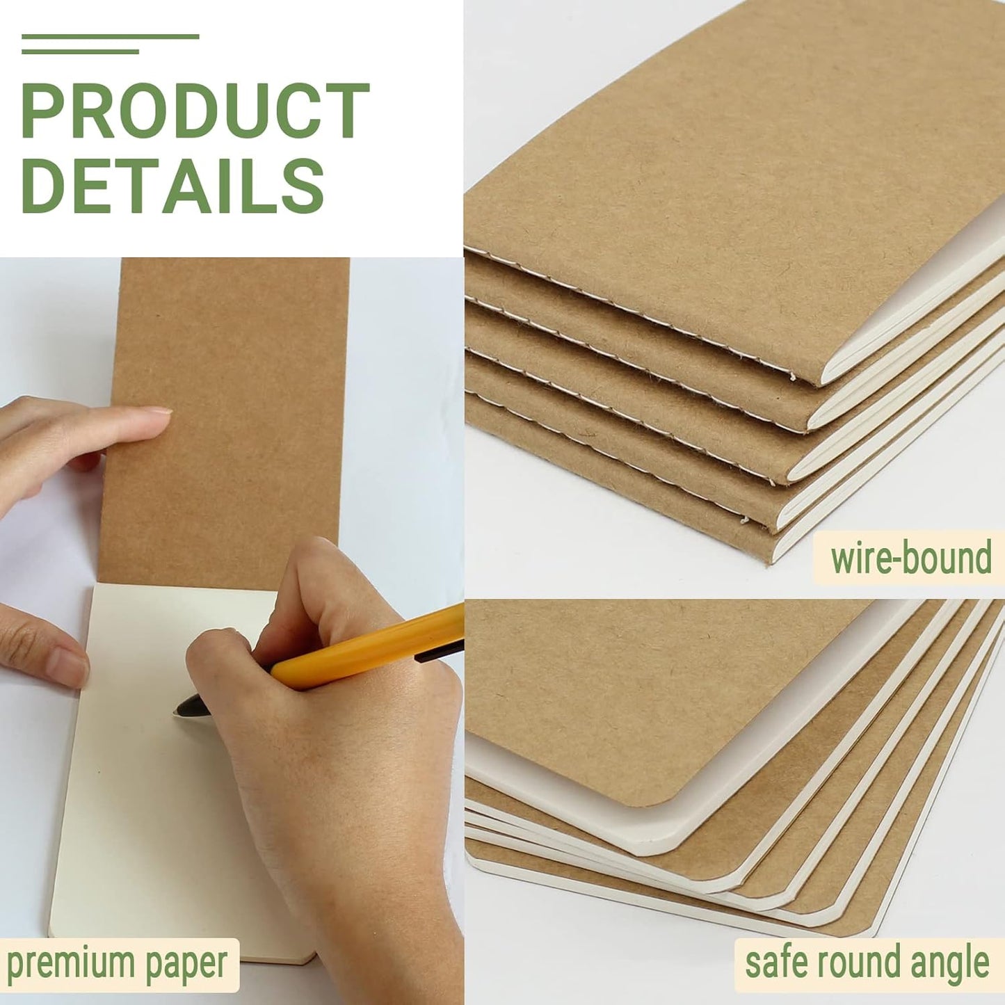 24 Pack Mini Pocket Notebook 3x5inch, Mini Kraft Paper Blank Notebook Bulk, Unlined Note Pads,Memo Pads Small Pocket Notebook Journal for Kids, Students,Travelers
