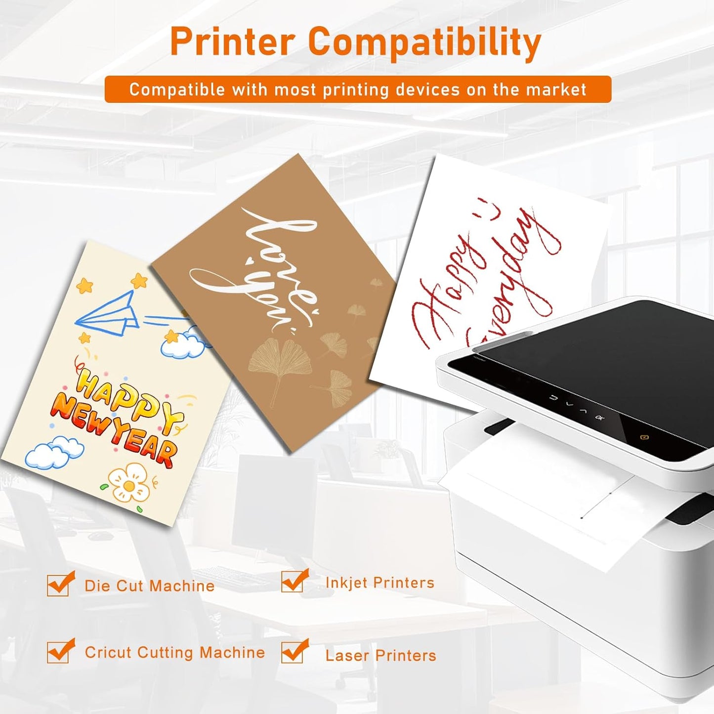 28 Sheets Brown Cardstock 8.5 x 11 Printer Paper, 92lb Heavyweight Thank You Card Stock for Greeting Cards, Wrapper, Invitations, DIY Cards Making, Certificates