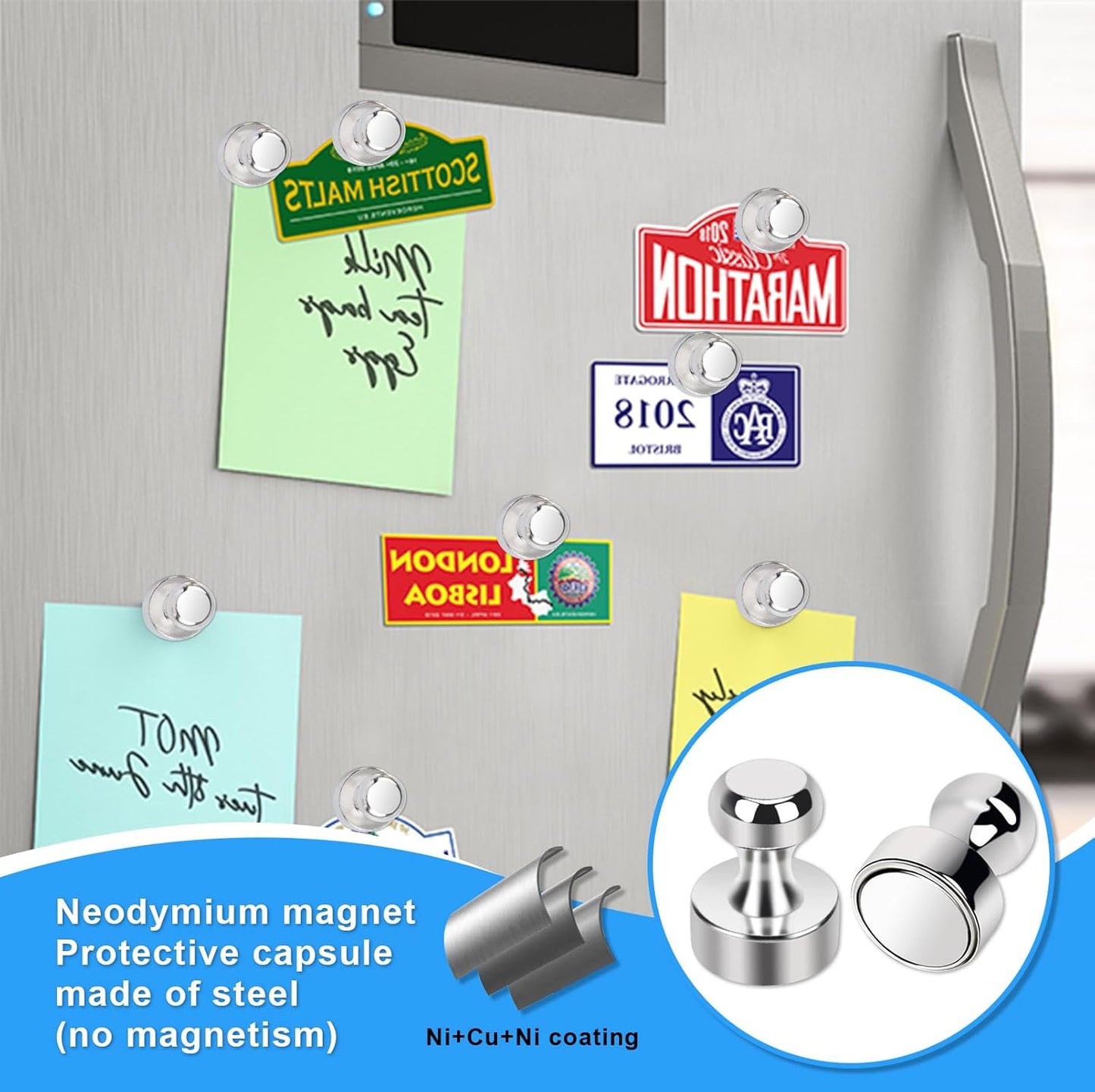100 Pack Magnets Refrigerator Magnets for Whiteboard Small Strong Fridge Magnet Tiny Push Pin Magnetic Neodymium for Office Classroom Kitchen Home