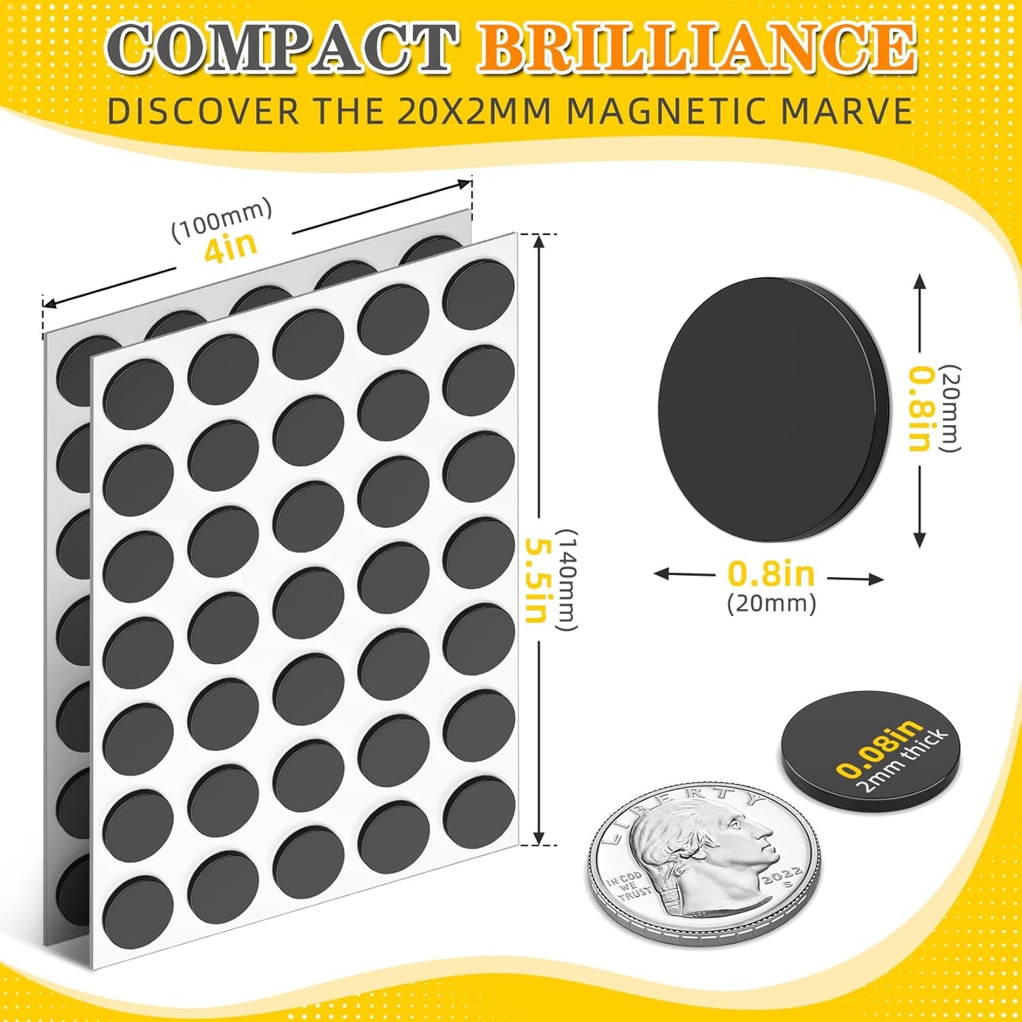 175 Pcs Round Magnets with Adhesive Backing, Magnetic Tape, Magnet Strips, Flexible Self Adhesive Magnets for Crafts, Magnetic Strips Small Sticky Magnetic Dots for Hanging & Organizing Light Objects