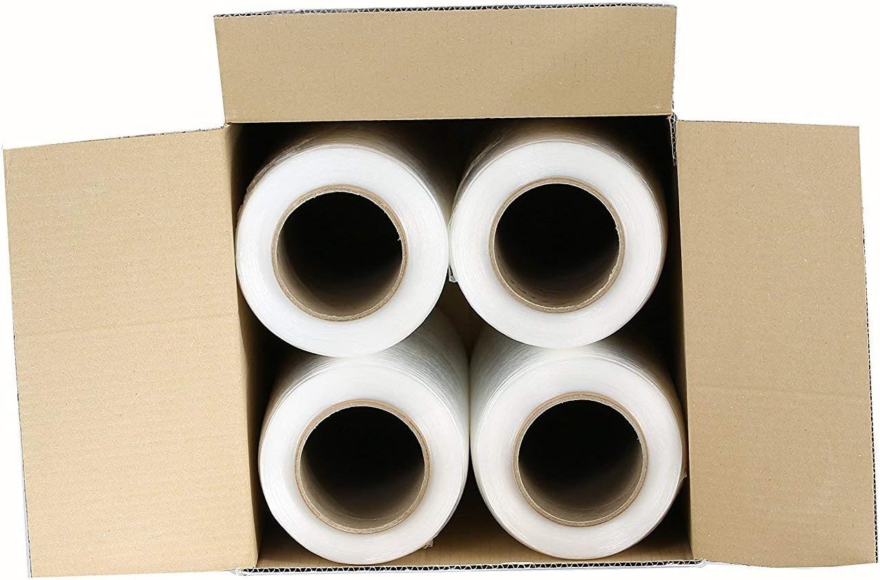 16 Rolls 18" x 1500 Ft Stretch Wrap Heavy Duty, Industrial Strength Shrink Wrap, 55 Gauge High Performance Stretch Film Replaces 80 Gauge Low Films, Clear Hand Stretch Wrap