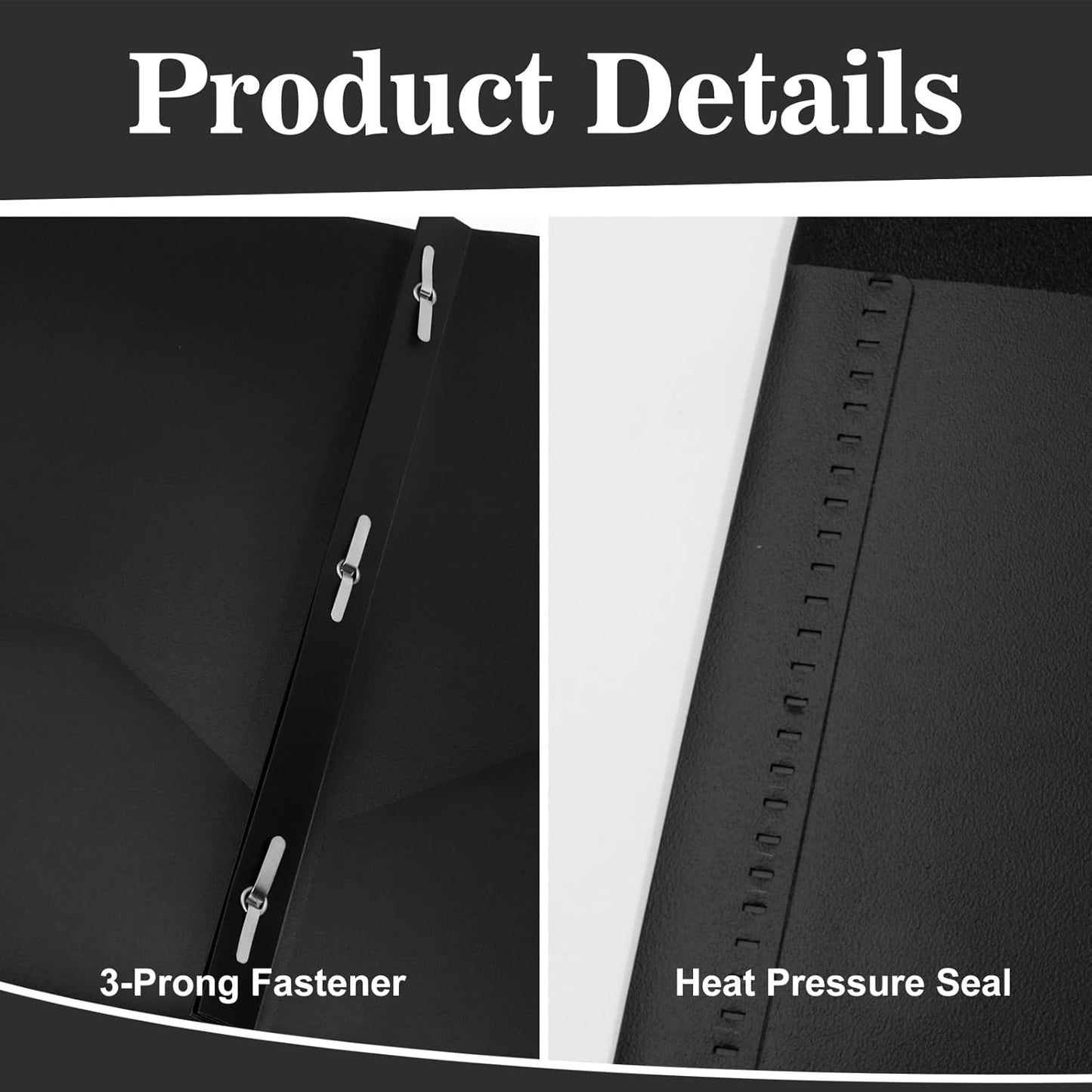 12-Pack Plastic Folders with Pockets and Prongs,2-Pocket Folders with 3 Fasteners, Poly Folders Holds 8-1/2" x 11" Paper for School/Office/Home, Black