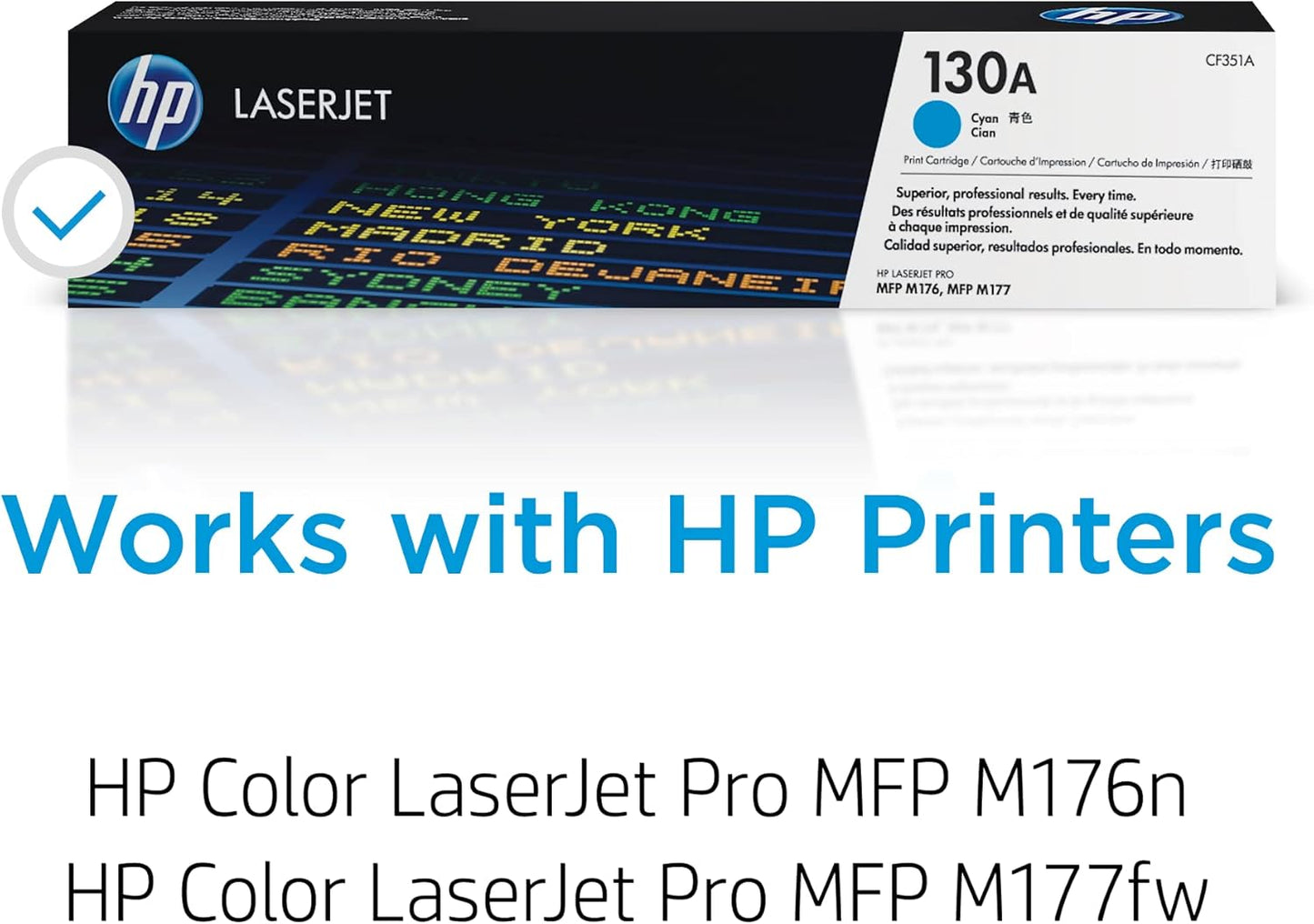 HP 130A Cyan Toner Cartridge | Works with HP Color LaserJet Pro MFP M176, M177 Series | CF351A