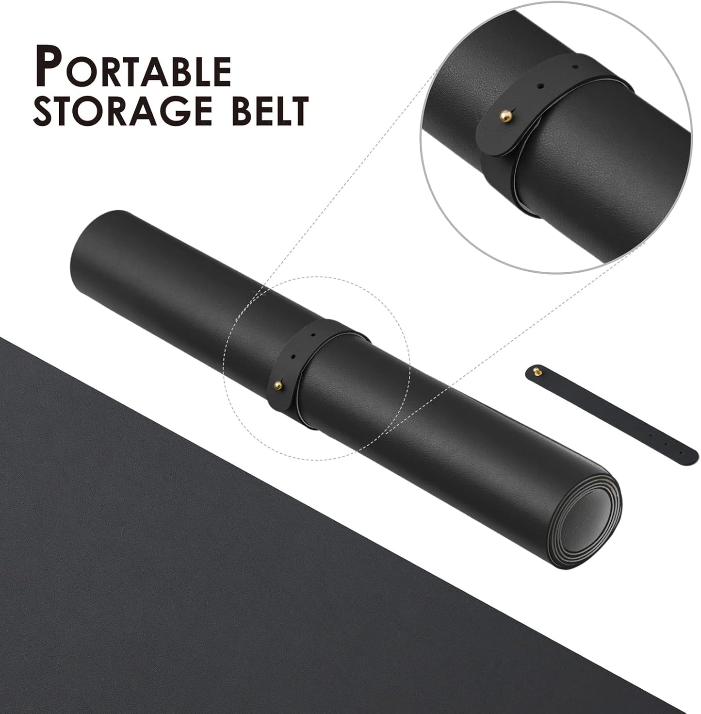 HOMIEAZICOZI Leather Desk Mat - Non-Slip PU Desk Pad for Office and Home - Desk Organization and Accessories - Ideal for Large Mouse Pad and Desk Mats on Top of Desks (Black,36''x 17'') (DPD-B-L)