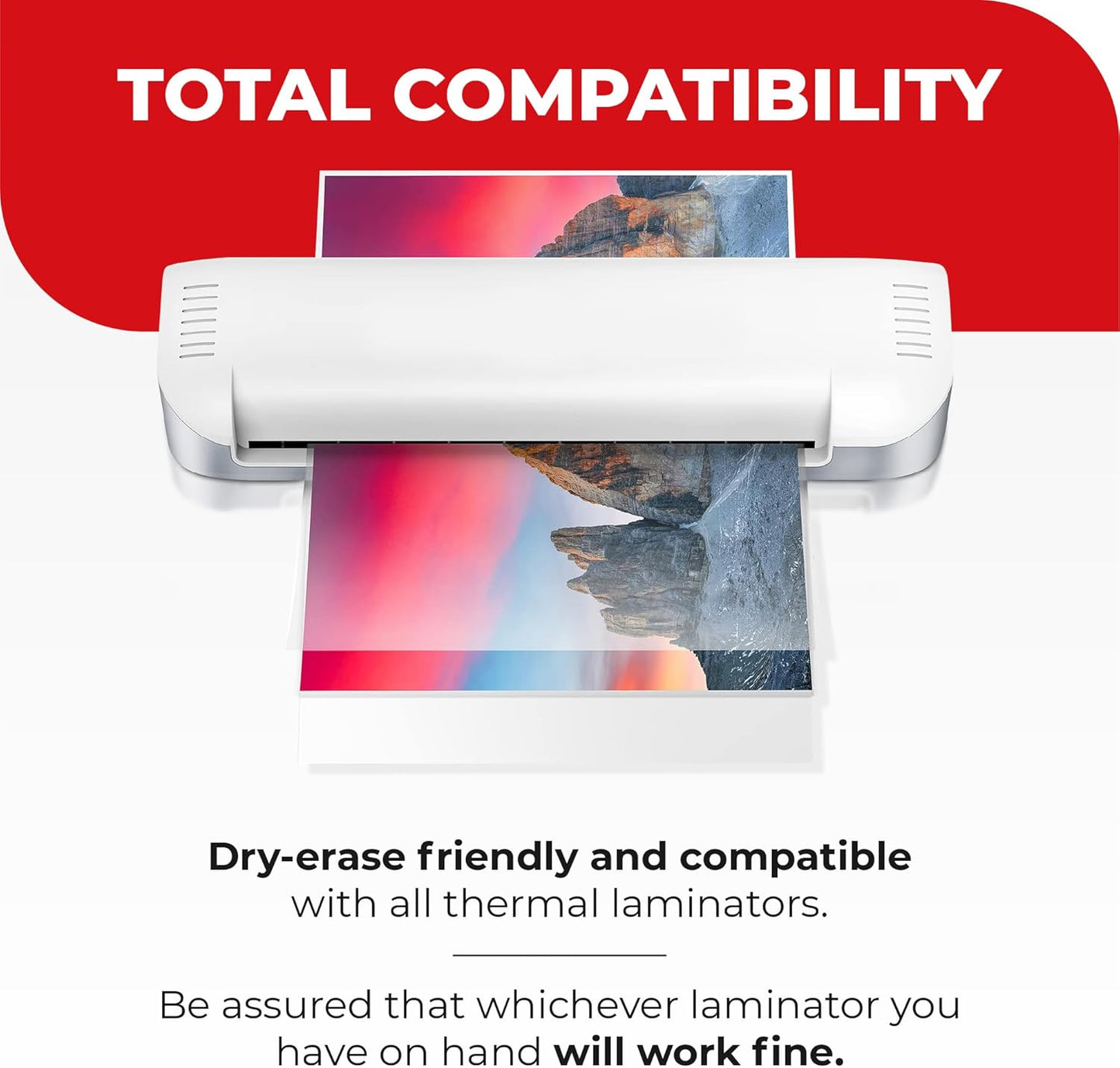 3MIL Thermal Laminating Sheets (150 Count) Letter Size, Photo, Card, Notecard, ID Badge and Business Card Sizes, Laminating Pouches, Compatible with Laminators, Crystal Clear Laminated Finish