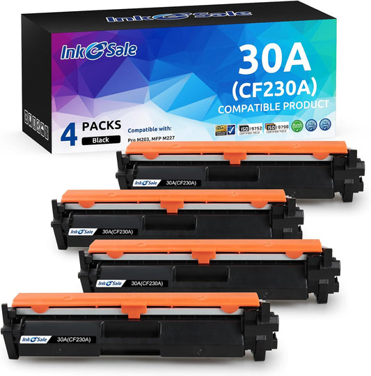 INK E-SALE Compatible 30A Toner Cartridge Replacement for HP 30A CF230A for use with HP Pro M203 M227 Series MFP M227fdn M227fdw M227sdn M203d M203dn M203dw Printer 4-Pack New Version