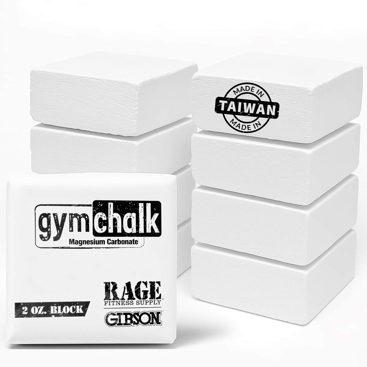Gibson Athletic Gymnastic Powder Chalk Block, Premium Taiwan Gymnastics Chalk Blocks, Pack of 8 Chalk Blocks, Magnesium Carbonate, Weightlifting, Rock Climbing Powder Chalk, 1Lb (8 Blocks x 2oz)
