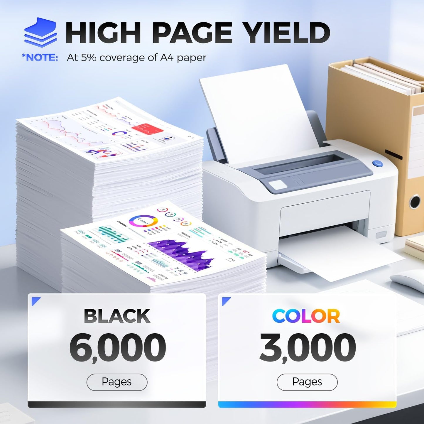 24B6011 24B6008 24B6009 24B6010 Toner Cartridge Set（4-Pack Black Cyan Magenta Yellow with chip） Replacement for XC2132 XC2130 Toner Compatible with Lexmark XC2132 XC2130 Laser Printer Ink All-in-One