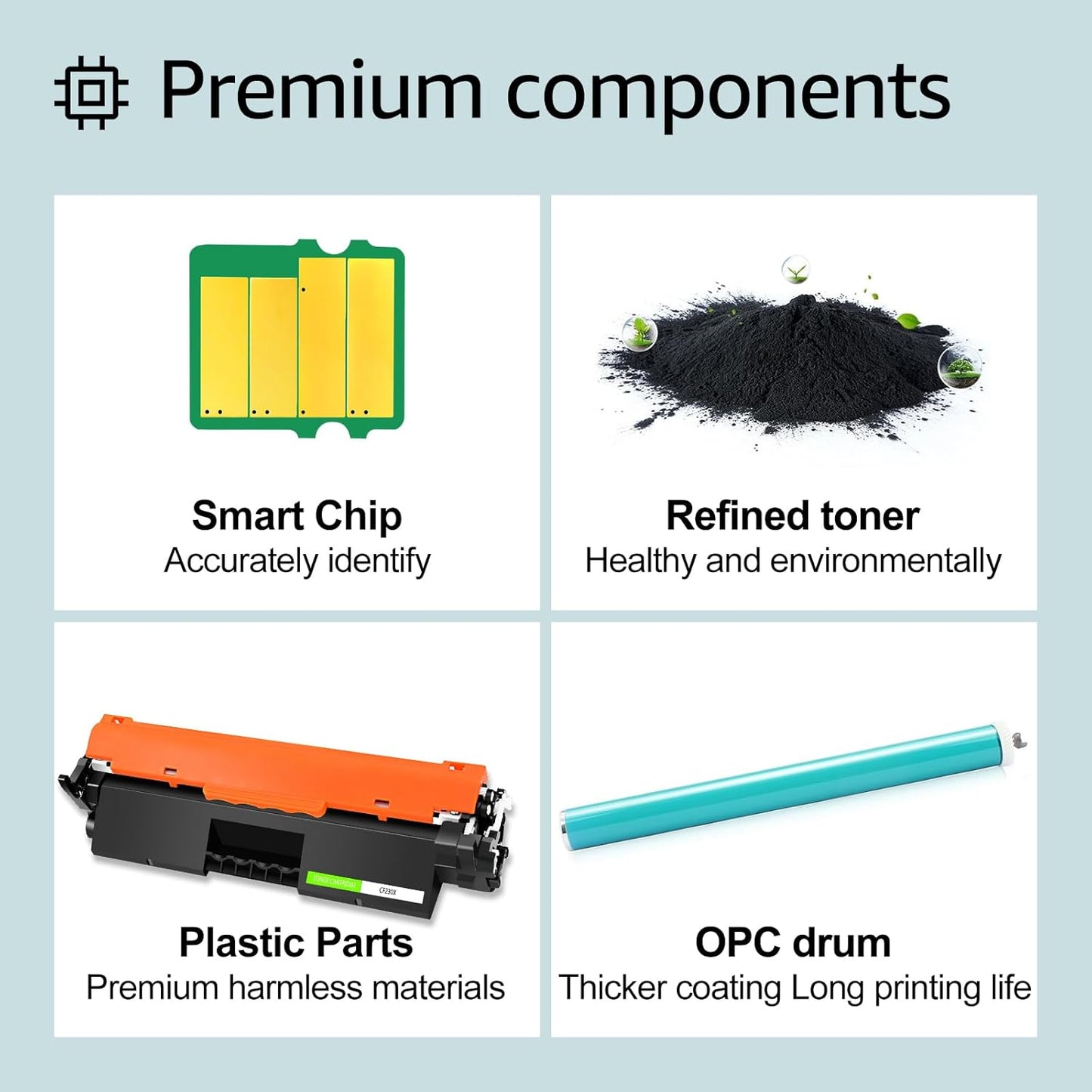 greencycle 4 Pack High Yield CF230X Toner Cartridge Replacement Compatible for HP 30X Black Toner Cartridge Laserjet Pro MFP M227fdw M227fdn M227sdn M203dn M203dw M203d Printer Ink Cartridge (4PCS)