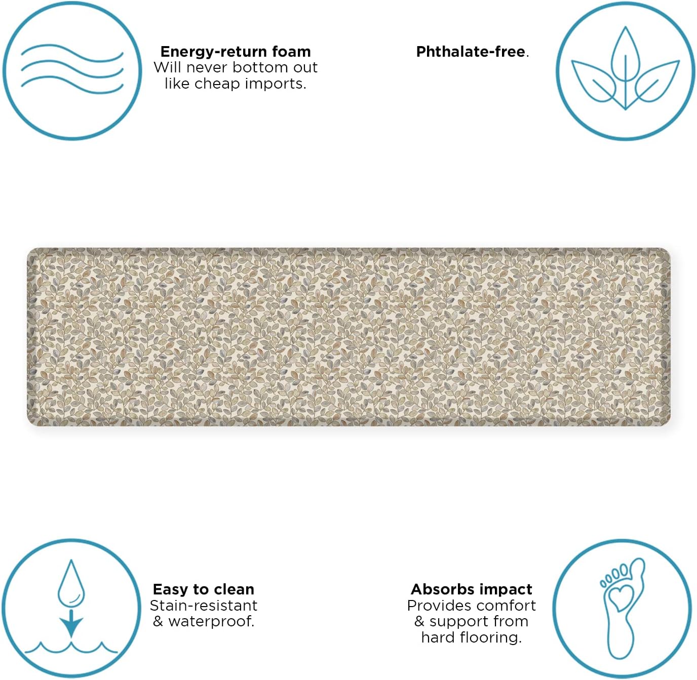 GelPro Designer Comfort Orchard Almond Kitchen Mat 30x108