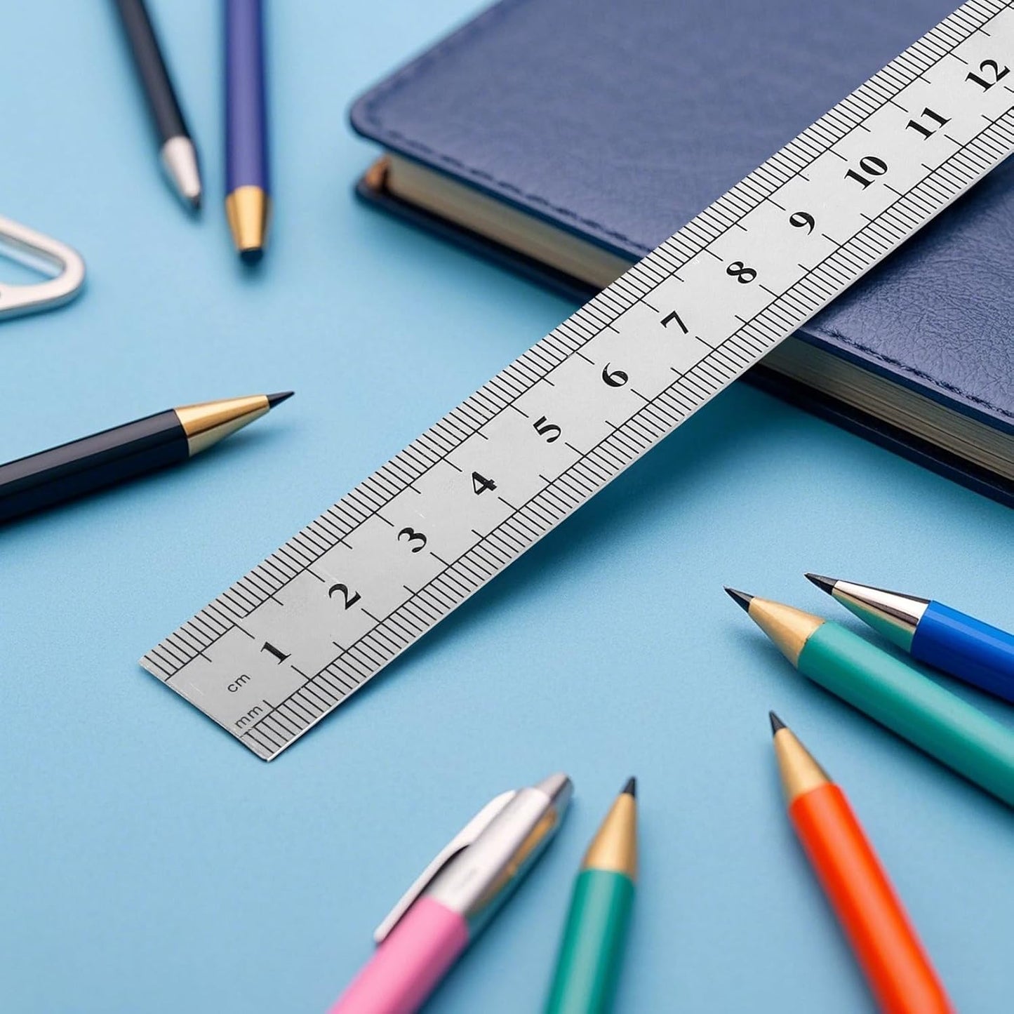 30 PCS 6 Inch Stainless Steel Ruler Bulk, Straight Edge Metal Rulers with Inch and Metric Scale Measuring Tool for Measuring