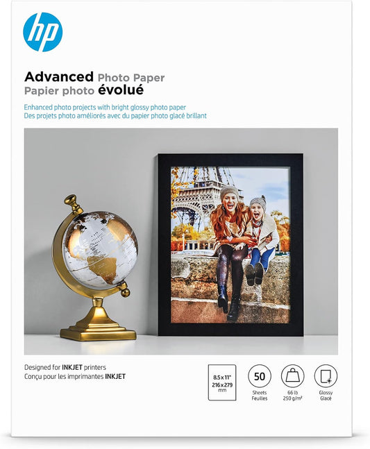 HP Advanced Photo Paper, Glossy, 8.5x11 in, 50 sheets (Q7853A)