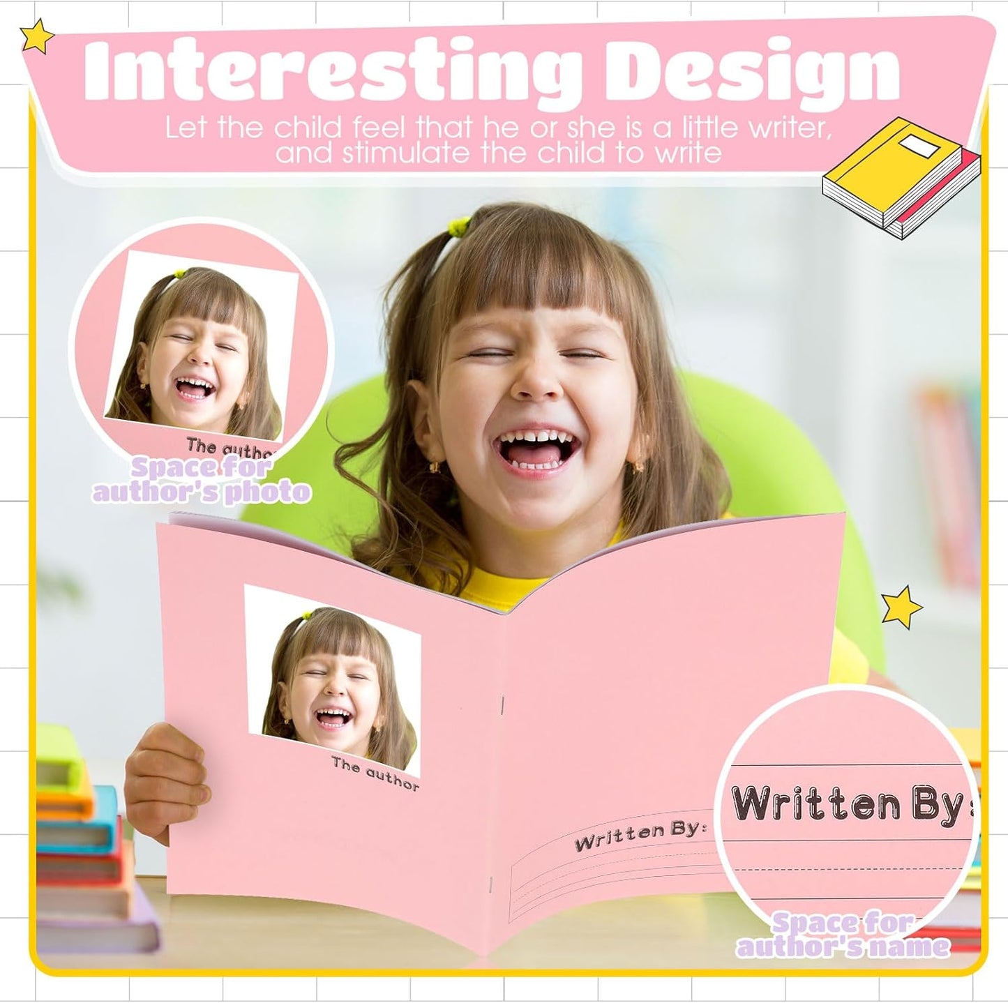 Henoyso 12 Pcs Primary Composition Notebook K-2 9 3/4 x 7 1/2 Inch Primary Journal, Back to School Supplies, Bulk Blank Writing Book for Kid to Write Draw Journal 60 Page Notebooks (Soft Color)