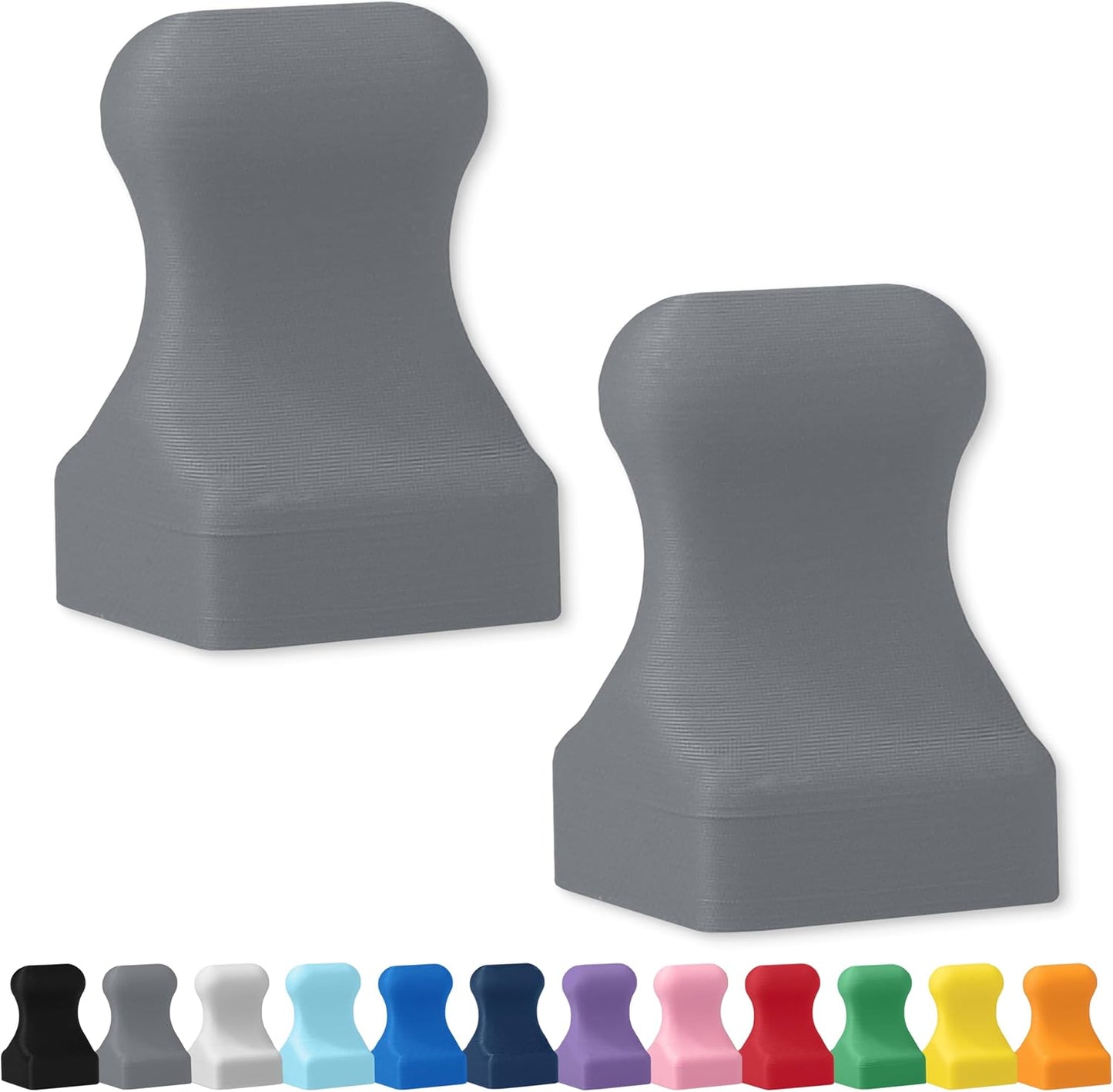 Glassboard Studio MiniPawn Magnet - Strong Neodymium Rare Earth Magnets for Fridge, Whiteboard, Locker & Magnetic Glassboards - Ideal for Crafting & Office Use - Strong Fridge Magnets (Steel Gray, 2)