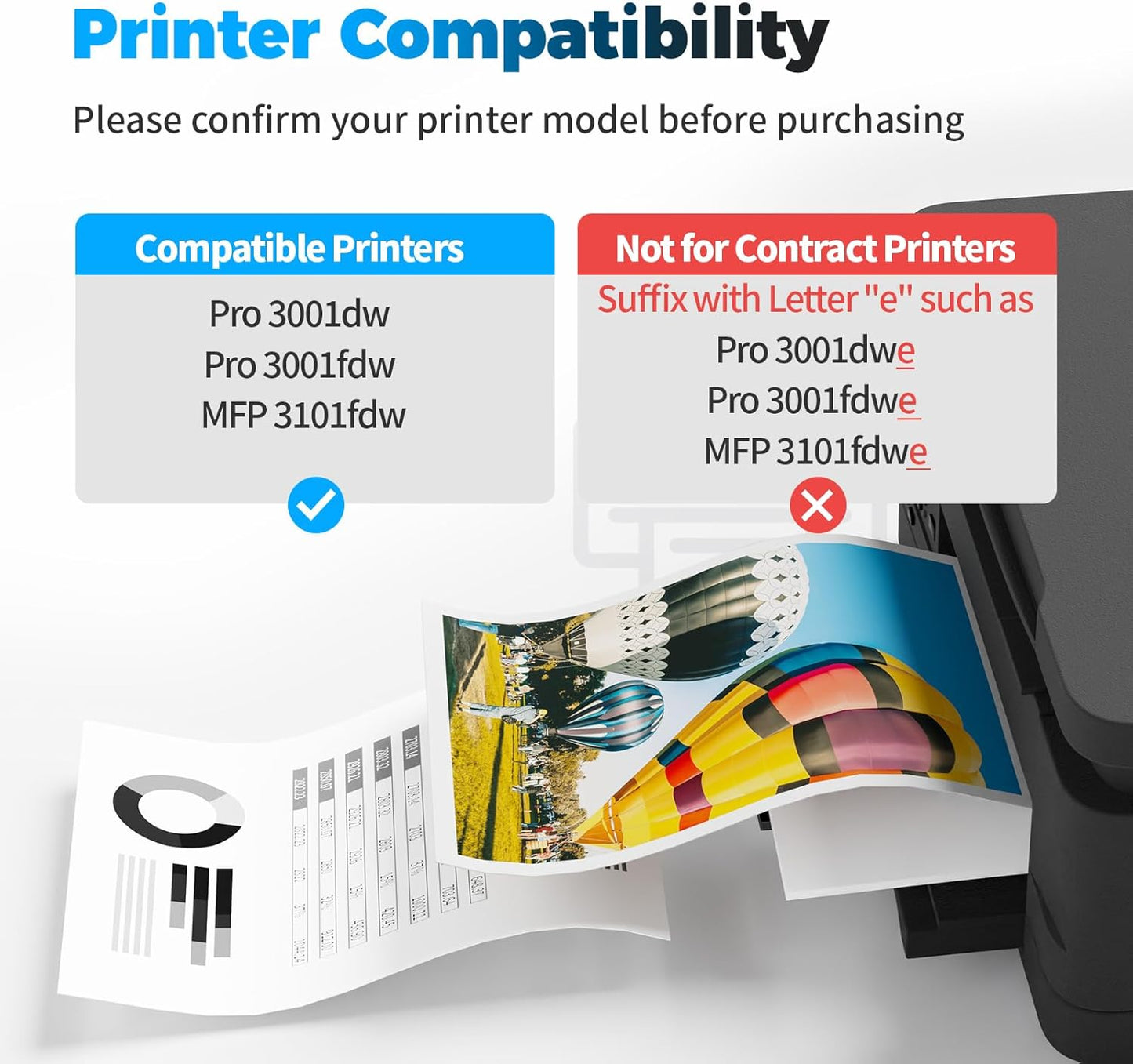 138A Toner Cartridge Black (with CHIP) Replacement for HP 138A W1380A 138X W1380X Compatible for HP Pro 3001dw 3001fdw MFP 3101fdw Printer (1 Black, with Chip)