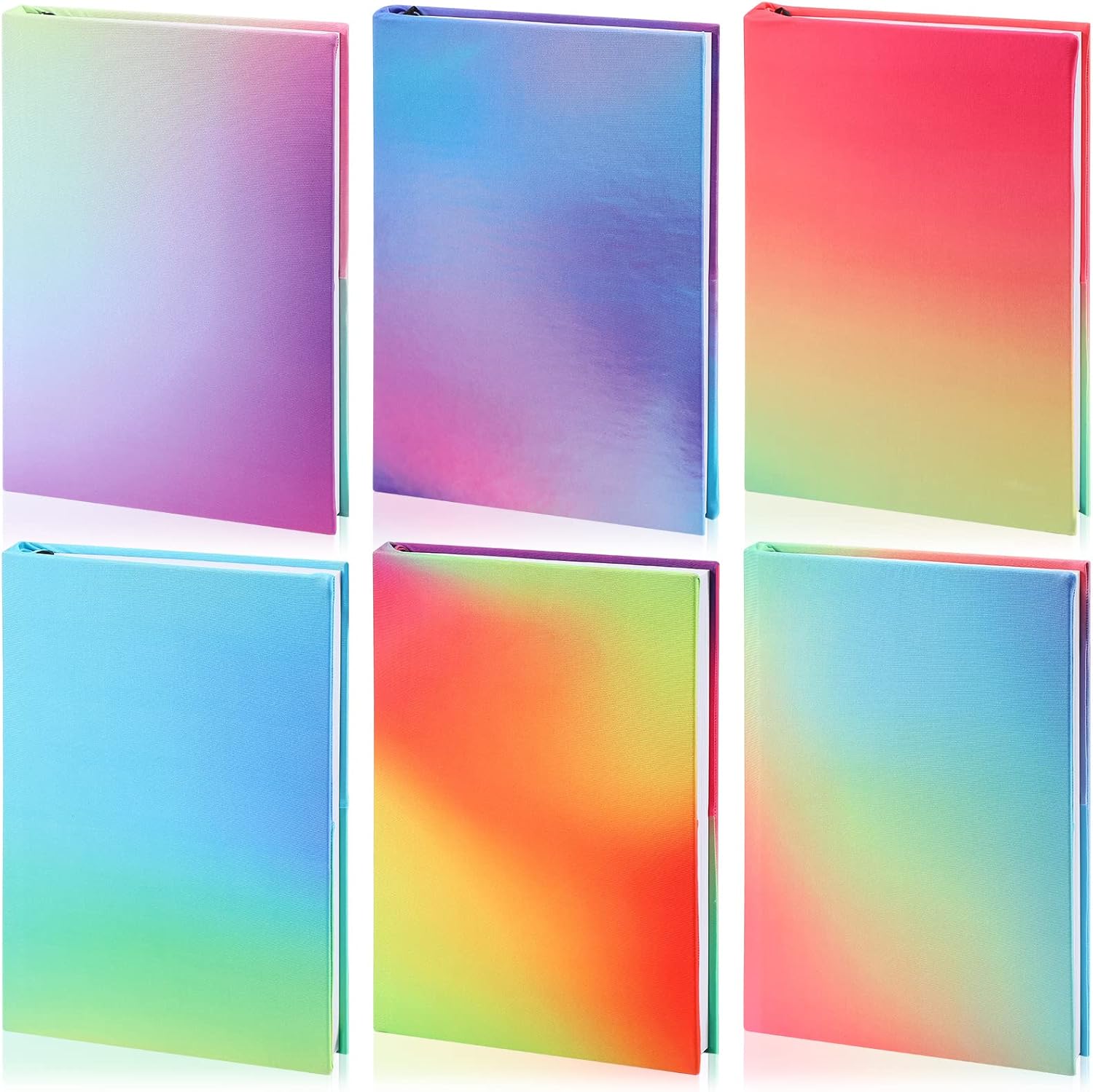 6 Pack Stretchable Book Cover Jumbo Fabric Book Covers Colorful Pattern Print Book Protector Washable Reusable Protective Textbook Cover for Hardcover Textbooks up to 9 x 11 Inch (Lovely Pattern)