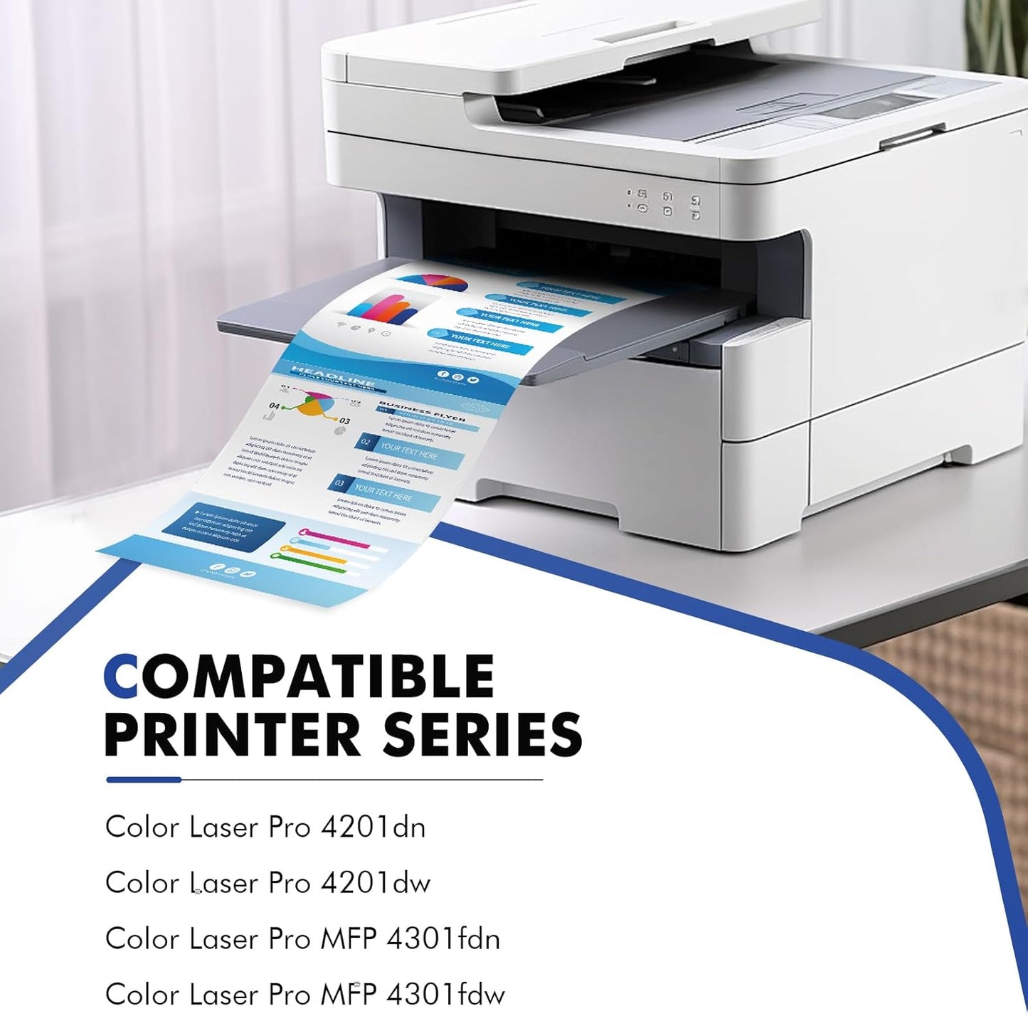 210X Toner Cartridges Replacement for HP 210X 210A 210 Toner Cartridges 4 Pack High Yield for HP Color Laserjet Pro MFP 4301fdw 4301fdn Pro 4201dw 4201dn Printer W2100X W2100A Ink (with Chip)