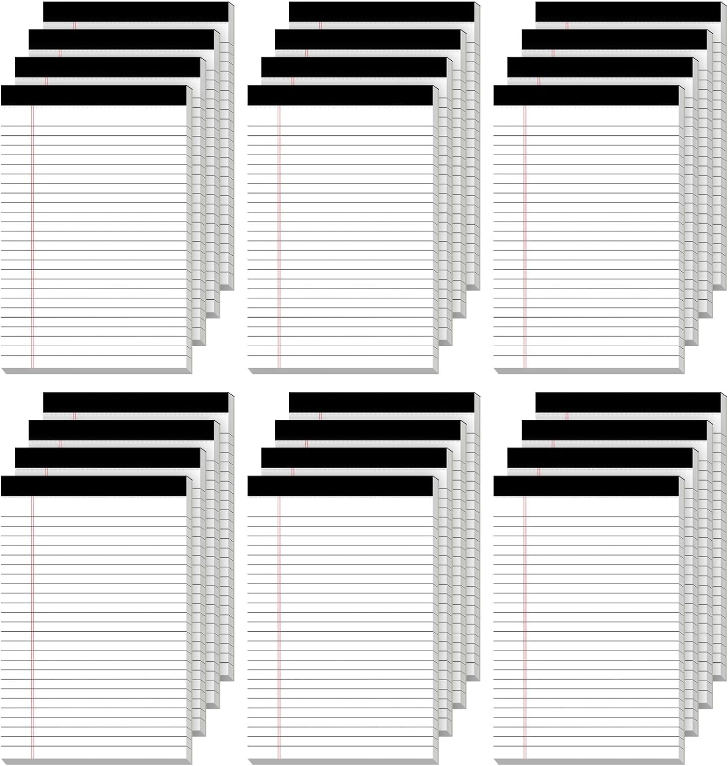 24 Pack of Legal Pad Writing Pads 5" x 8" Notepad 80gsm Recycled Paper Small Legal Pads 25 Lines Note Pads Perforated Legal Pads 720 Sheets Double-Sided Printing Printed Legal Pads for School,