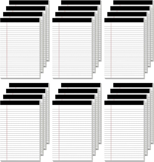 24 Pack of Legal Pad Writing Pads 5" x 8" Notepad 80gsm Recycled Paper Small Legal Pads 25 Lines Note Pads Perforated Legal Pads 720 Sheets Double-Sided Printing Printed Legal Pads for School,