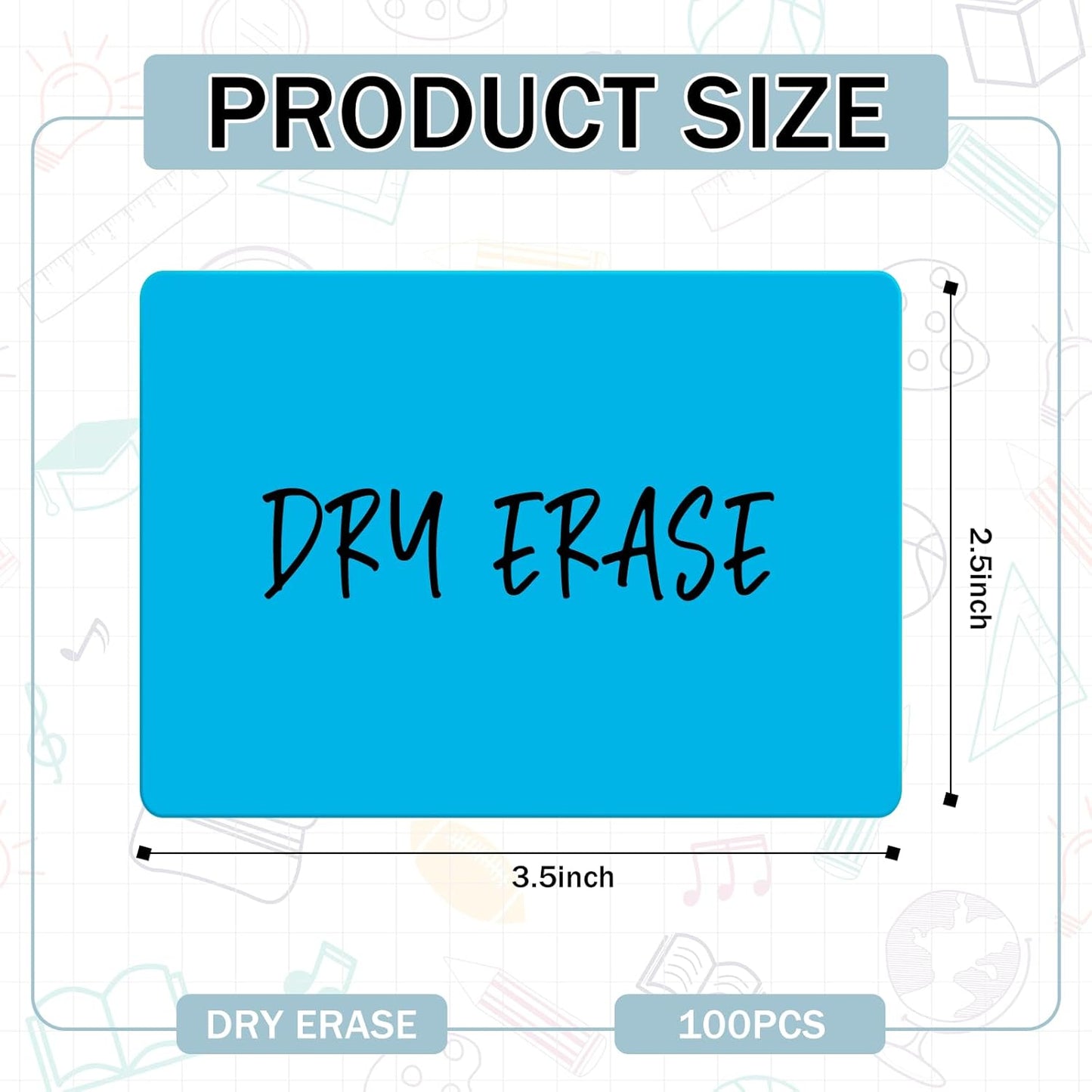 Harloon 100 Pcs Dry Erase Index Cards 2.5 x 3.5 Inch Laminated Reusable Dry Erase Note Cards Sheets for Office to Do List (Colorful)