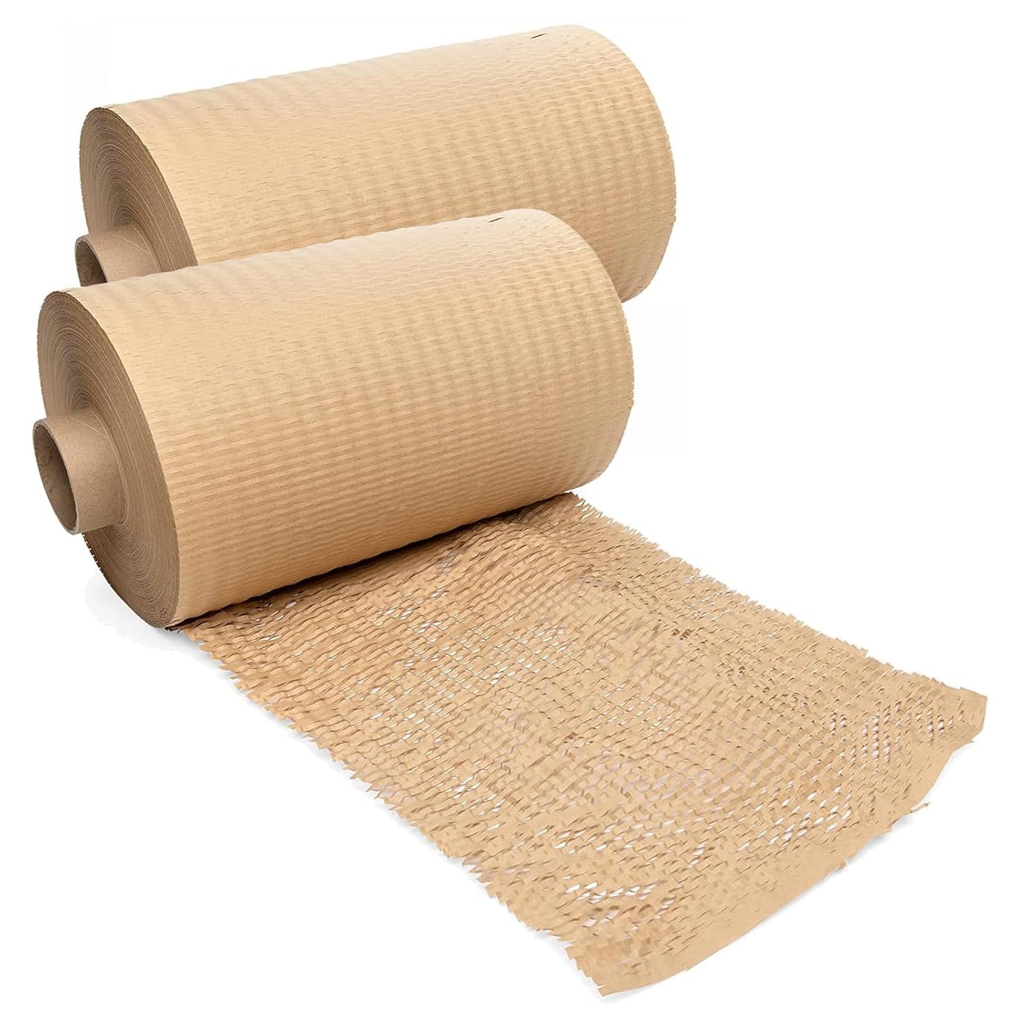 IDL Packaging 15" x 1400' Refill Roll (Pack of 2) for MP-1400USN HexcelWrap Honeycomb Packing Paper Station, Brown - Protective Kraft Paper with Interlocking Slit Design for Shipping