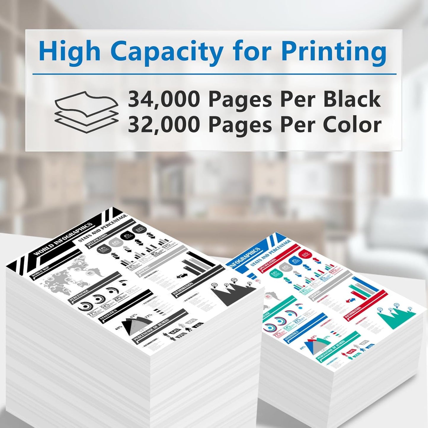 High Yield W9190MC W9040MC W9041MC W9042MC W9043MC Toner Cartridge W9191MC W9192MC W9193MC Toner Cartridge Compatible for Color MFP E77822 E77825 E77830 Printer.4-Pack (Black Cyan Yellow Magenta)