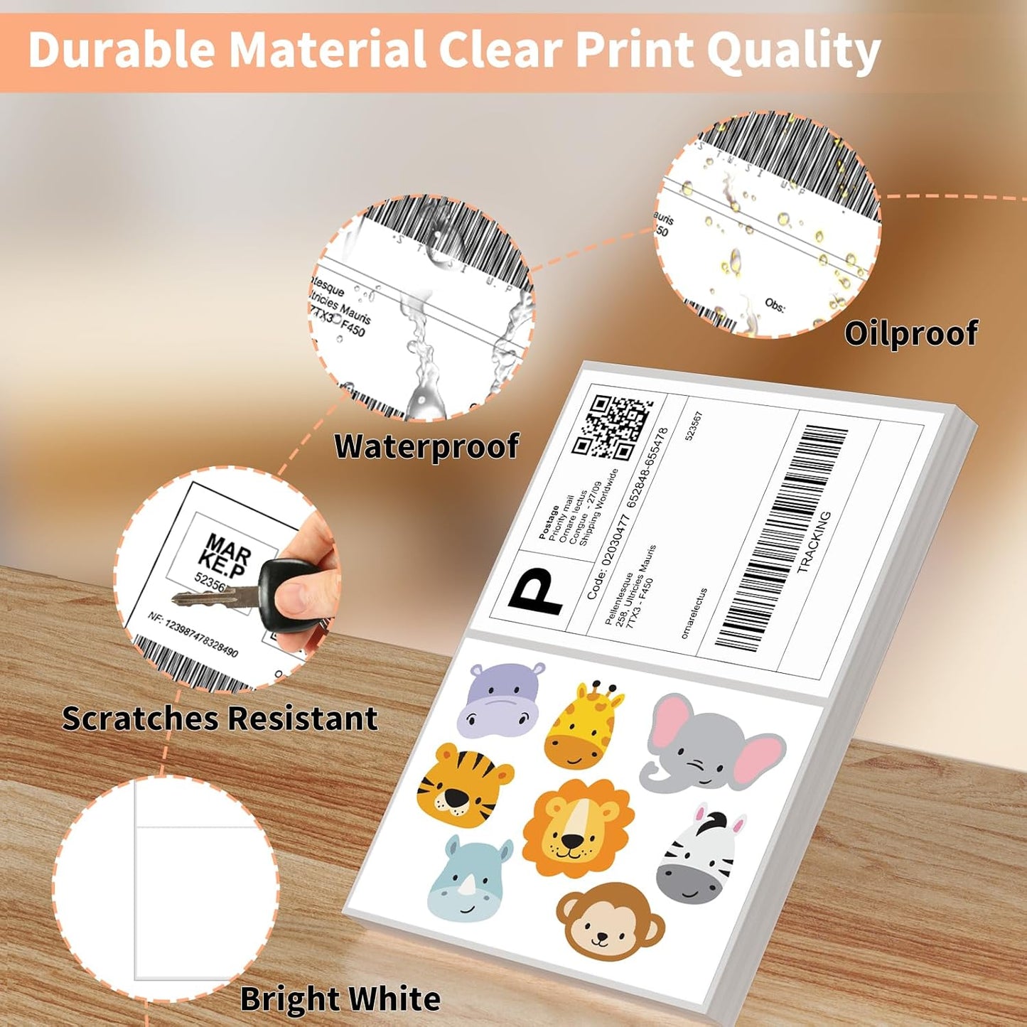 200 Half Sheet Self Adhesive Shipping Labels 100 Sheets, 8.5" x 5.5" Address Labels Laser/Ink Jet White Blank (100 sheets-200 Count)